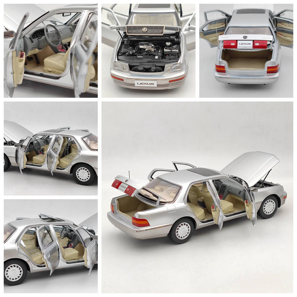 1:18 Scale Toyota Lexus LS400 First Generation Silver Diecast Model Car - Collectible Toy Gift for Car Enthusiasts, Perfect for Display, Gifting, and Model Car Collections