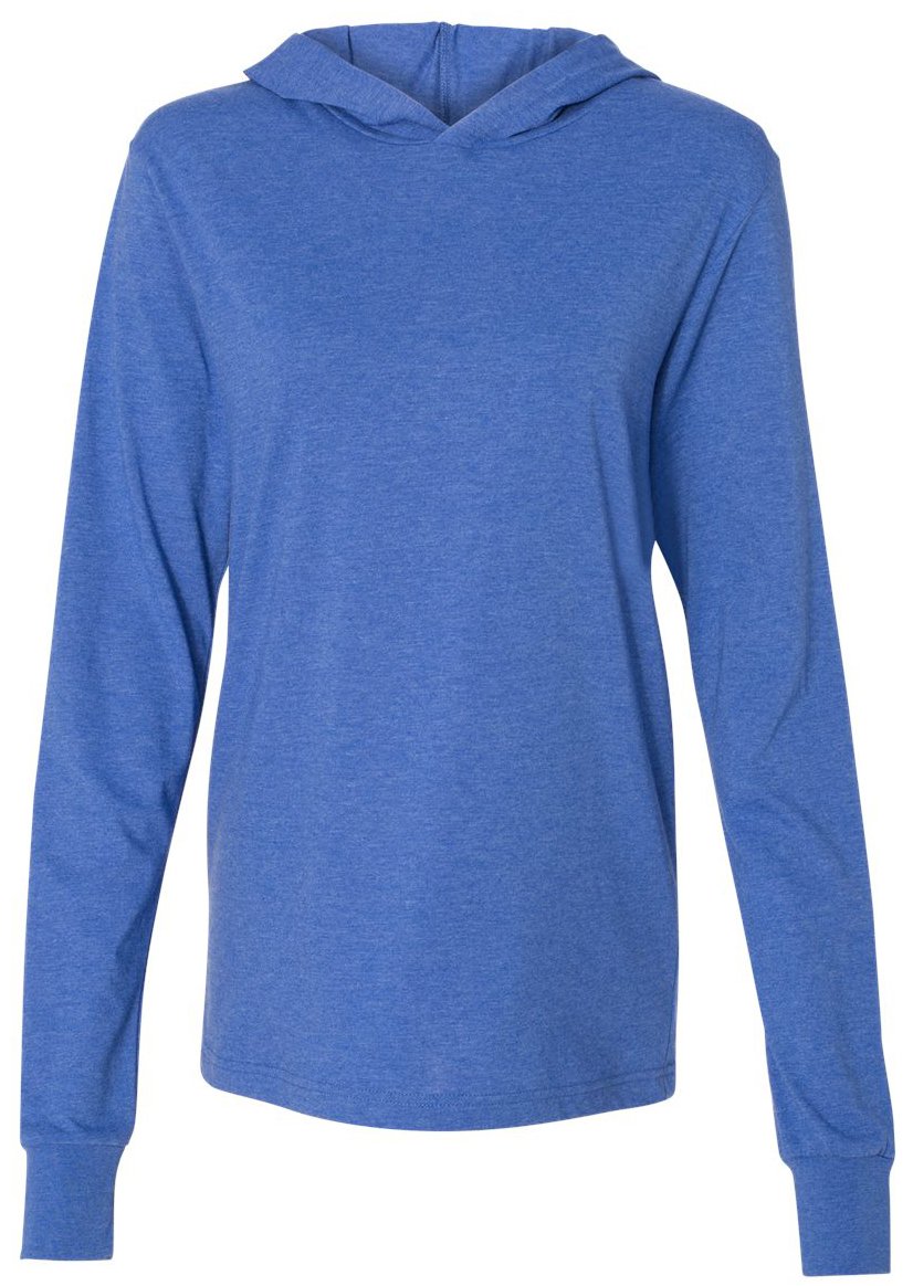 Men's Lightweight Yoga Hoodie Tee Shirt - Breathable Workout Top for Yoga, Gym & Lounge - Size Large in Heather True Royal