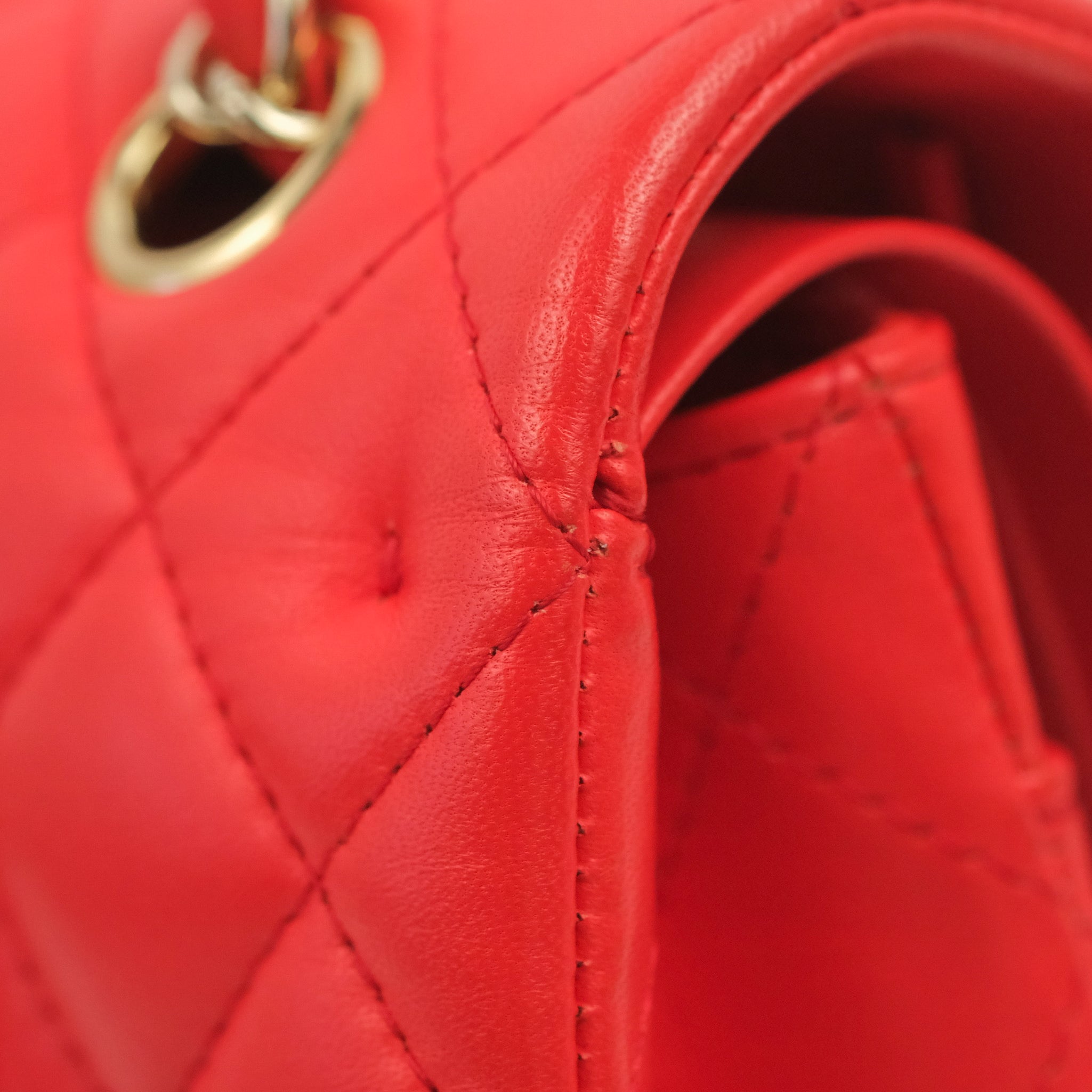 Chanel Classic Medium Double Flap Bag - Red Lambskin Leather with Gold Hardware | Luxury Designer Handbag for Women, Perfect for Parties, Weddings & Everyday Elegance