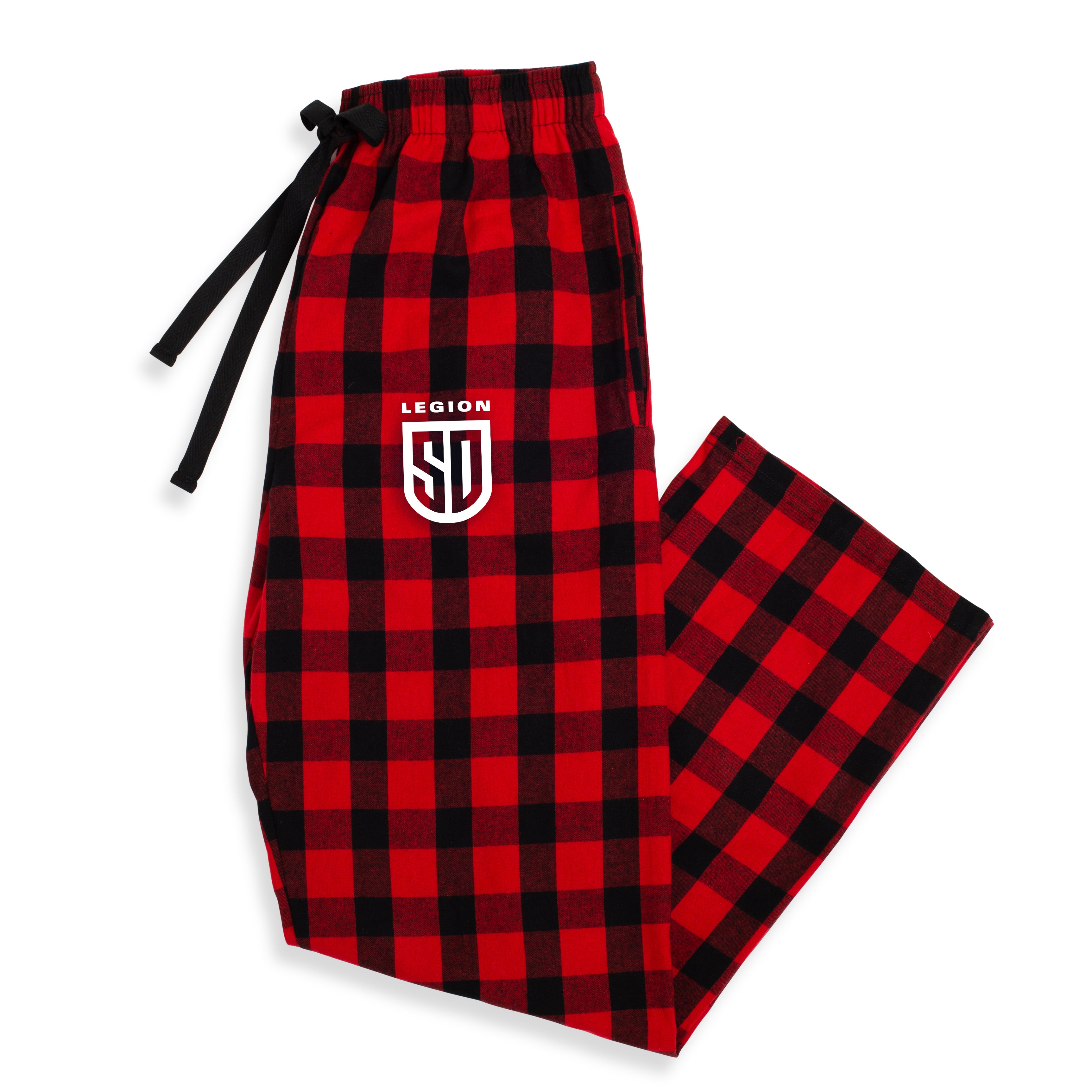SD LEGION Red Black PJ Pants - Men's Soft Cotton Lounge Pants for Sleep & Relaxation - Perfect for Home, Travel and Gifts