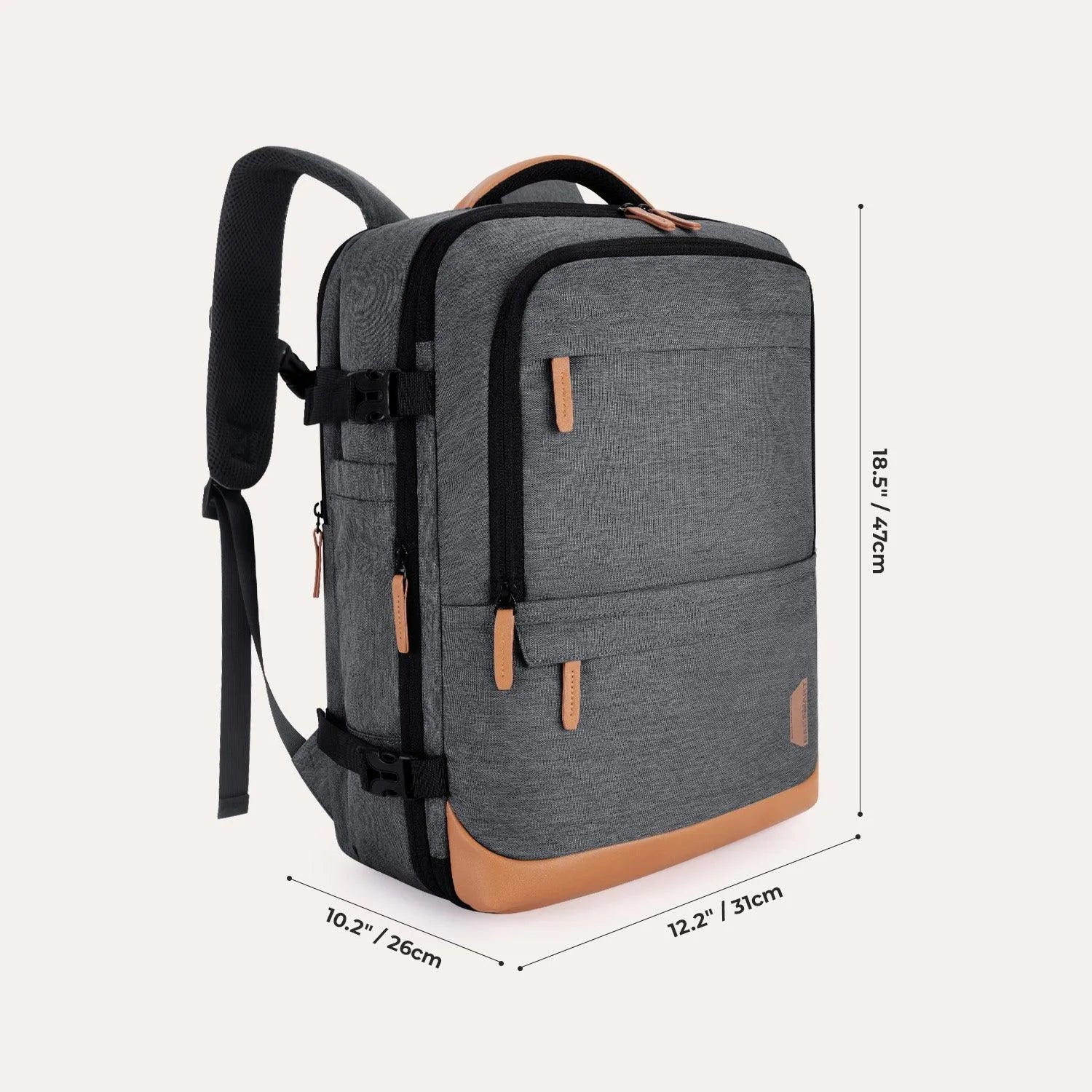 Falco 40L Expandable Airline Approved Carry On Travel Backpack - Waterproof Laptop Backpack for Business Travel, Weekend Trips & Commuting