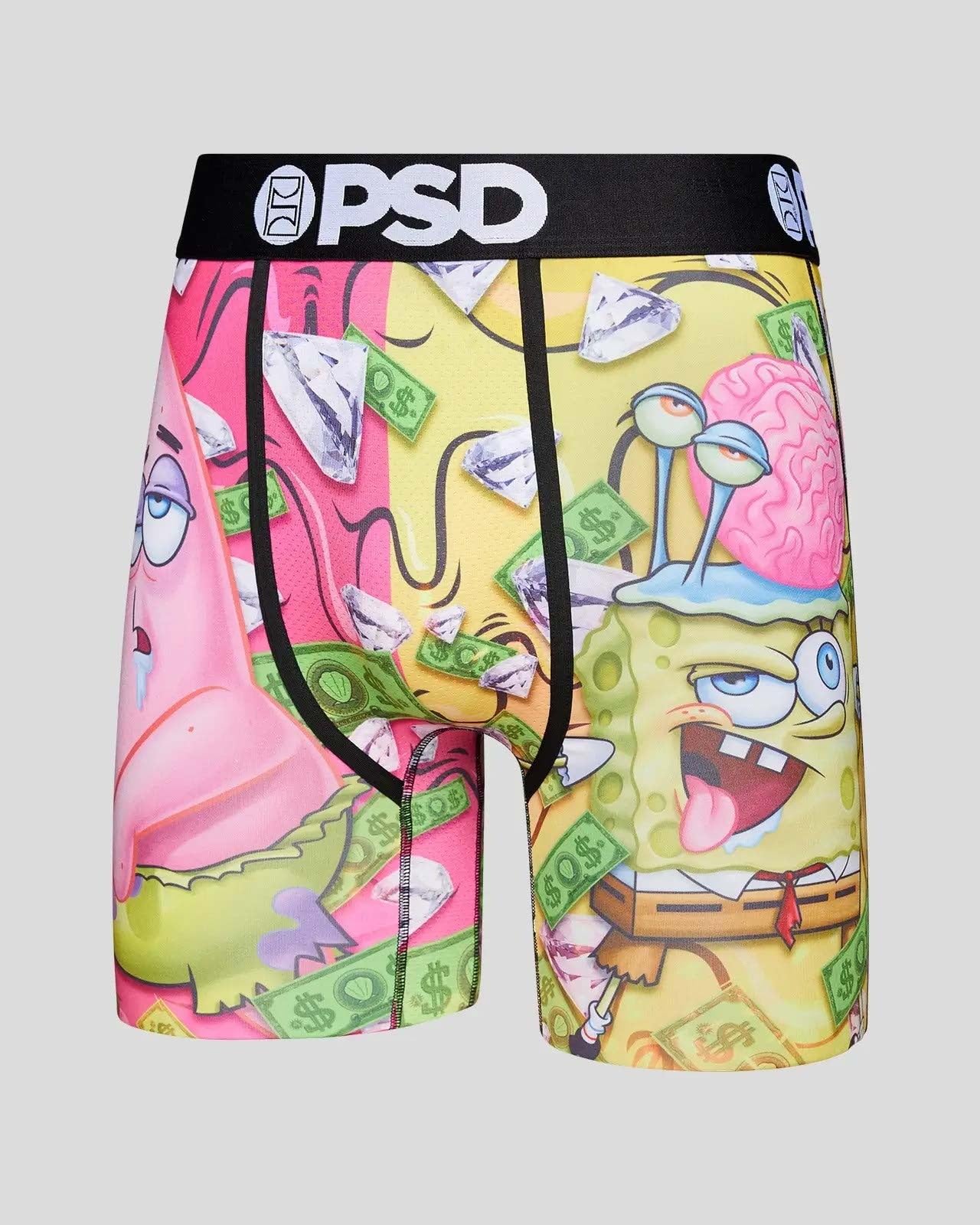 PSD Men's Spongebob Squarepants Boxer Briefs - Breathable & Supportive Underwear with Moisture-Wicking Fabric for All-Day Comfort - Perfect for Casual Wear, Sleep & Lounge
