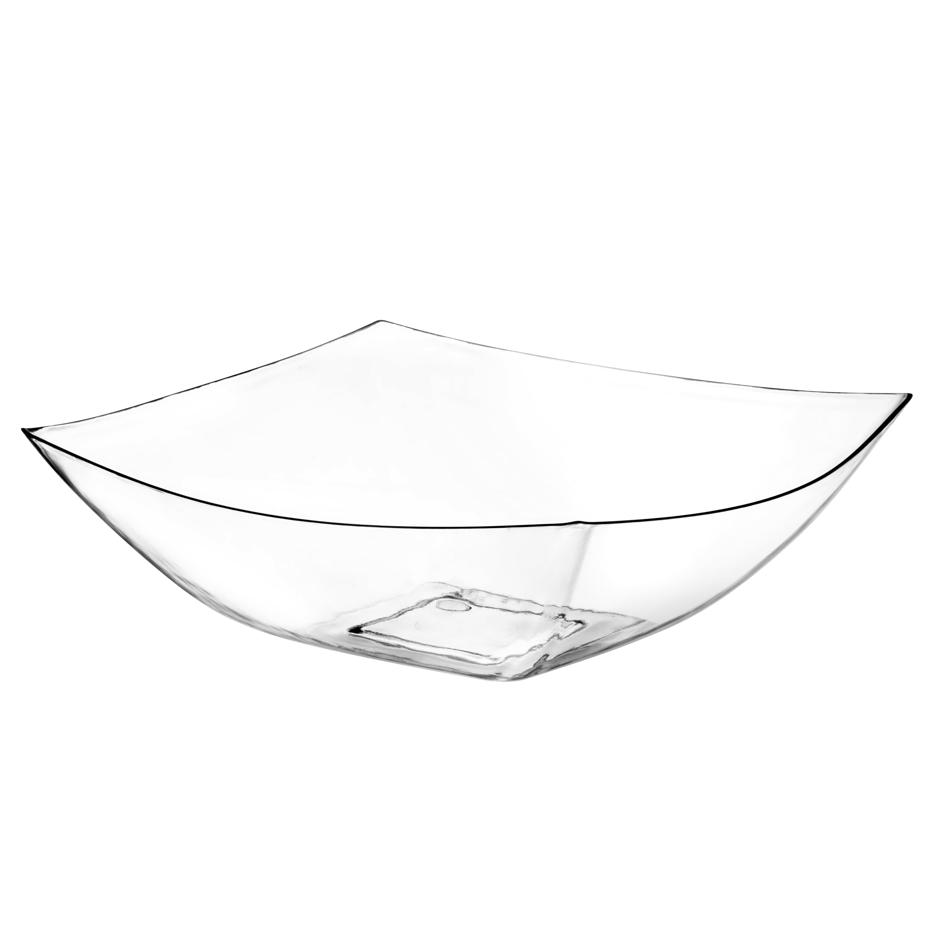 4-Pack Square Fancy Clear Serving Bowls - Elegant Glass Salad Bowls for Parties, Entertaining & Home Decor - Perfect for Fruit, Desserts, Snacks & Table Centerpieces