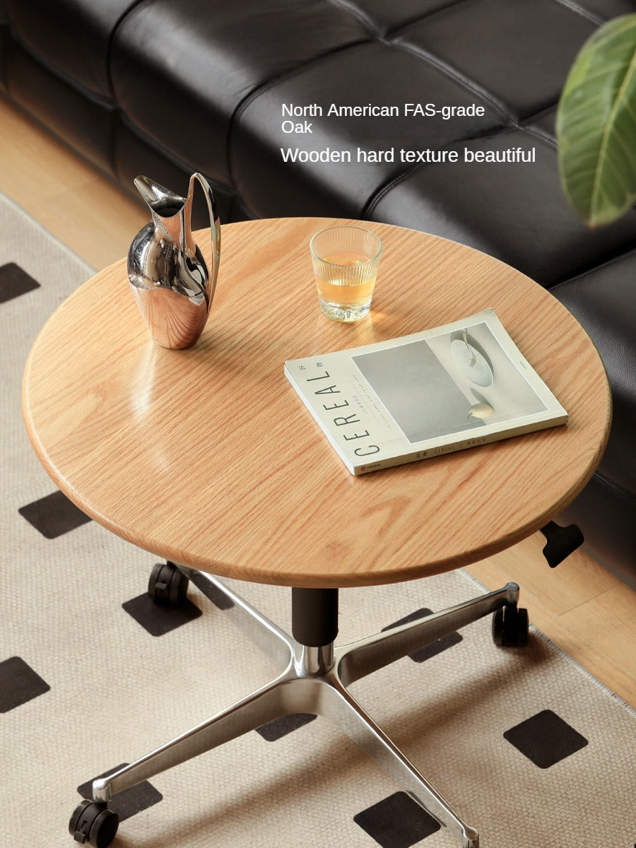 Solid Wood Lift-Top Side Table - Oak, Cherry, Poplar - Adjustable Height Coffee Table with Storage for Living Room, Bedroom, or Office
