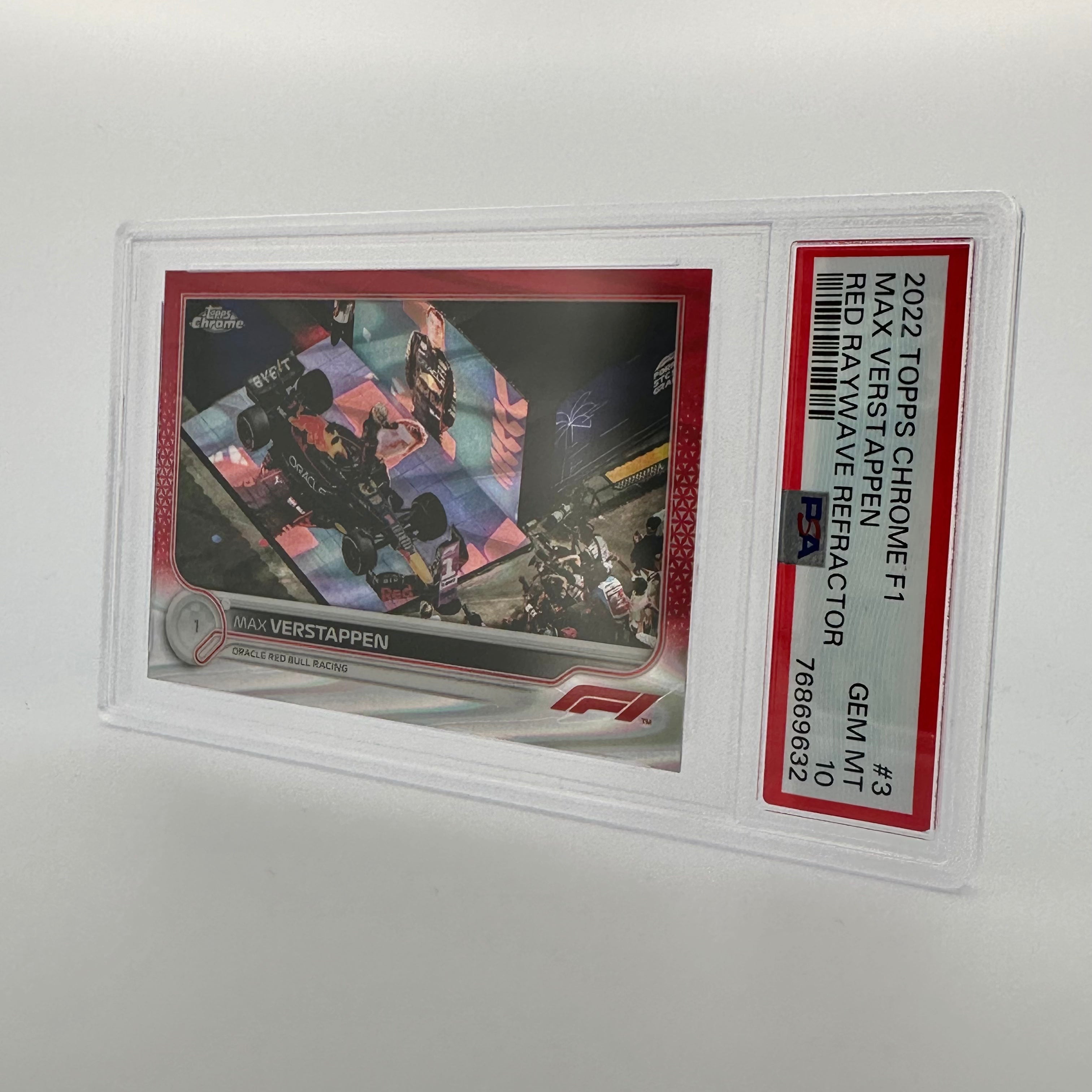 PSA 10 1/5 Max Verstappen #3 Red Raywave Refractor Trading Card - Perfect for Collectors, Sports Memorabilia Enthusiasts, and Formula 1 Fans