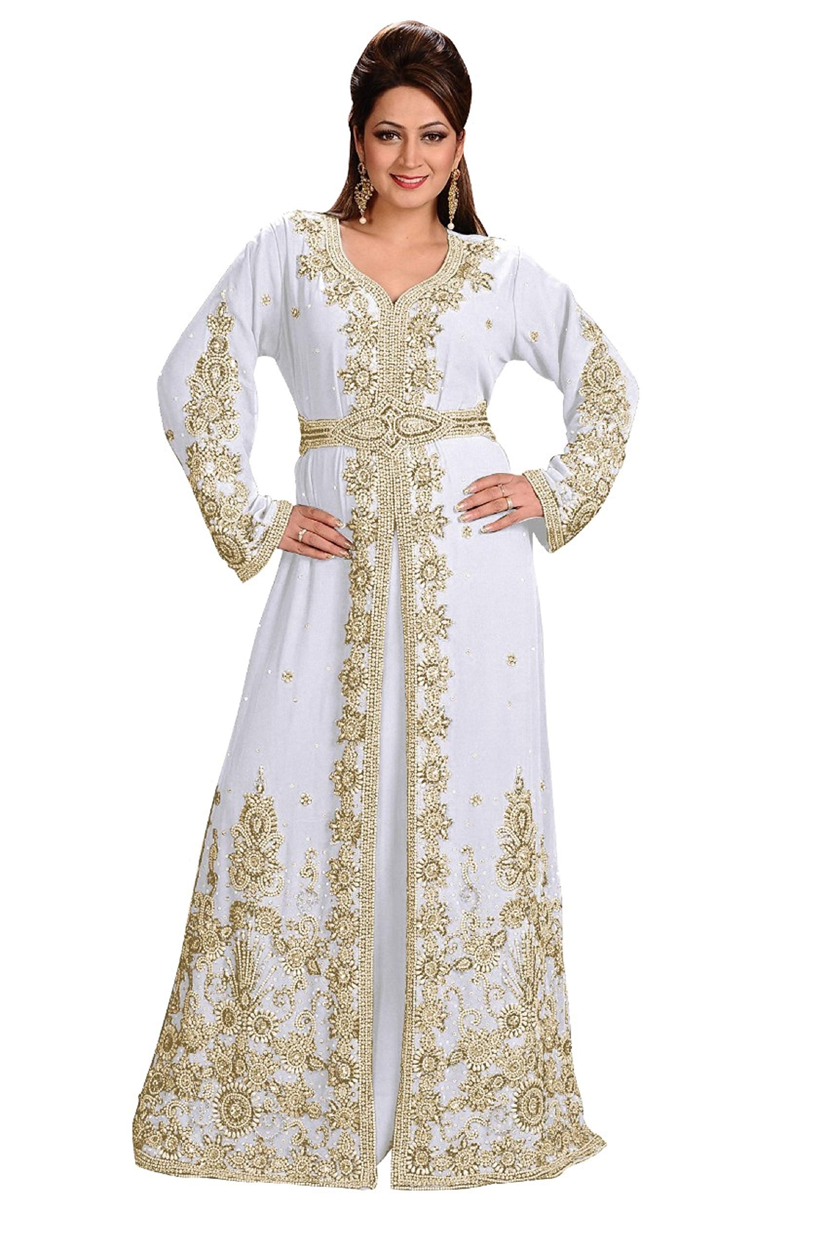Elegant Kaftan Evening Gown - Women's Flowy Cocktail Dress for Parties, Weddings & Special Occasions | Plus Size Options Available