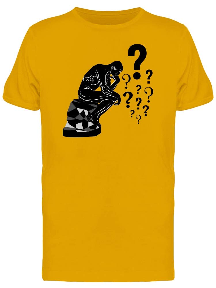 Smartprints Thinking Man Statue T-Shirt for Men - Premium Cotton Graphic Tee - Perfect for Casual Wear, Gifts & Philosophy Lovers