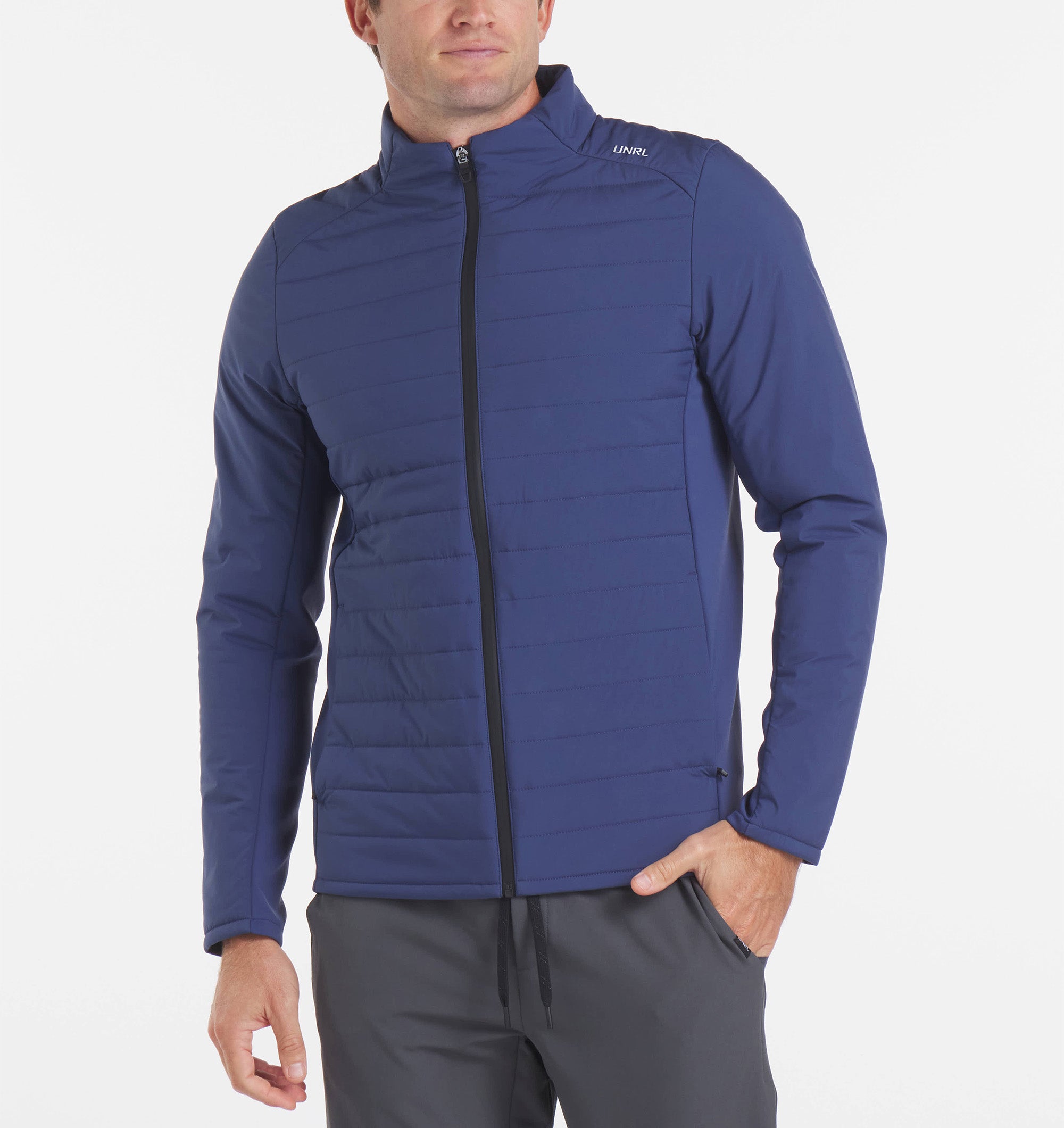 UNRL Montreal Quilted Jacket for Men - Lightweight Insulated Winter Coat, Water-Resistant Outdoor Puffer Jacket - Perfect for Skiing, Hiking & Cold Weather Activities