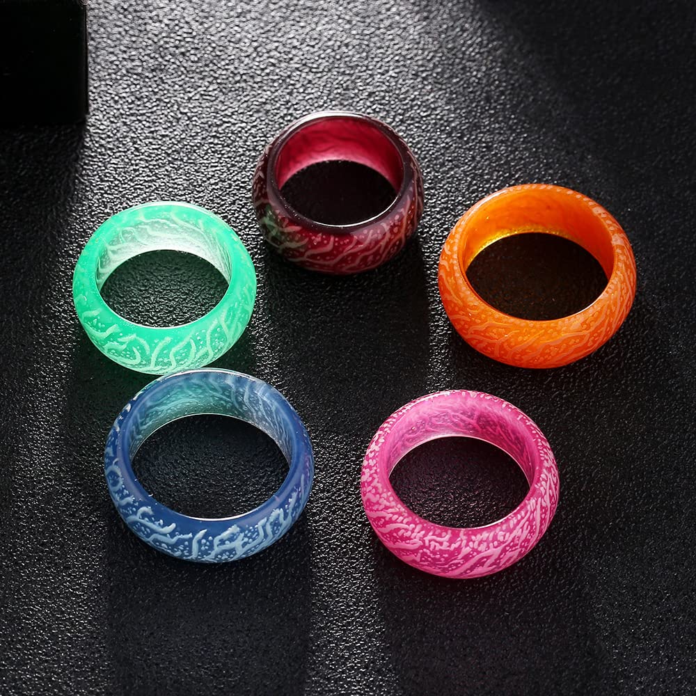Glow in the Dark Venus Orb Ring for Women & Men - Trendy Acrylic Resin Luminous Jewelry - Perfect for Parties, Raves, and Nighttime Fashion