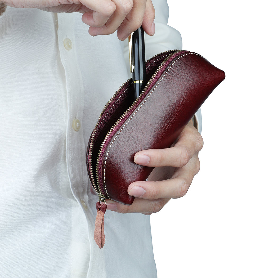 Handmade Unisex Leather Glasses Case & Pen Holder - Premium Eyewear and Writing Accessories Organizer for Travel, Office, and Daily Use