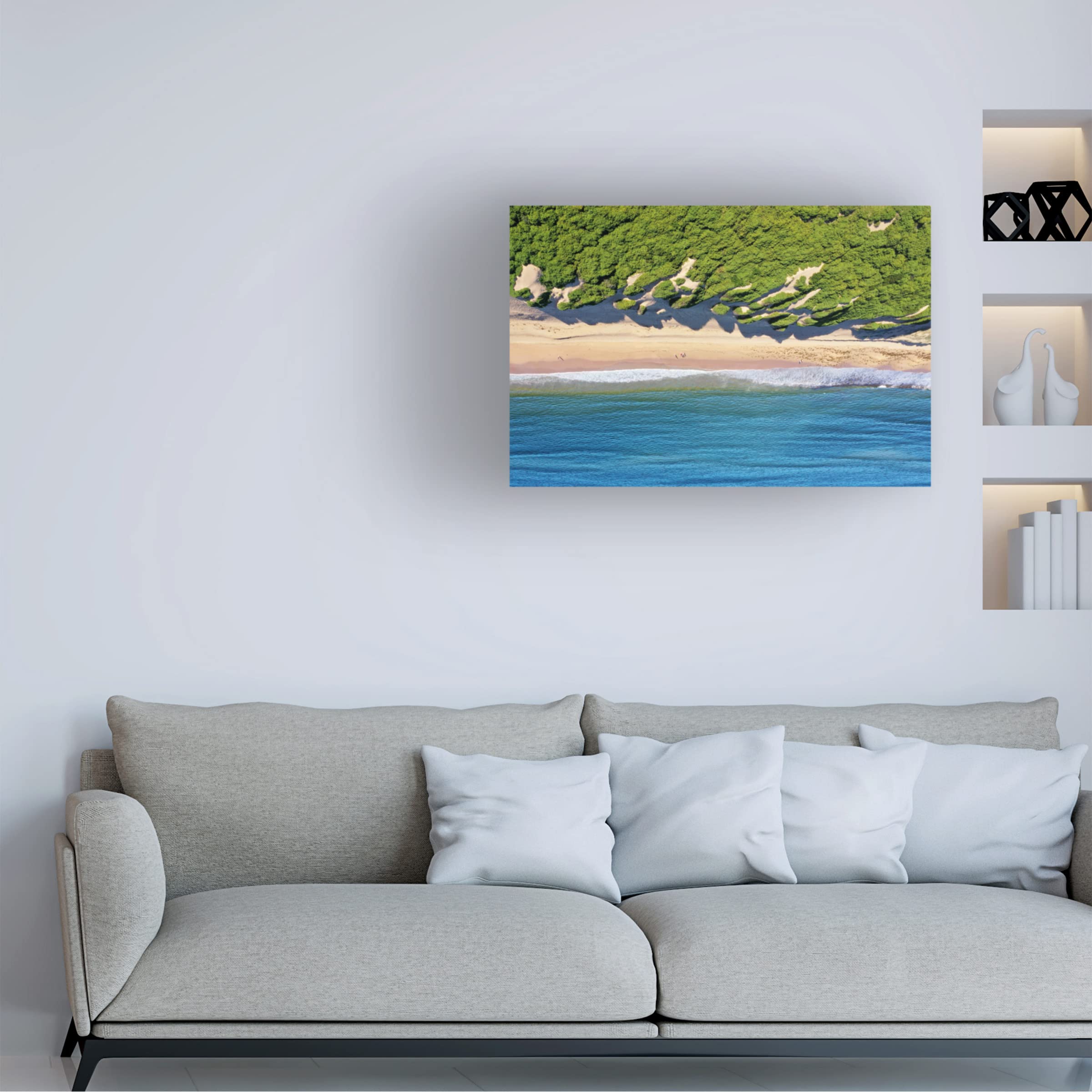 Trademark Fine Art 'Beach Walk' Canvas Wall Art Print by Beata Czyzowska Young - Coastal Decor for Living Room, Bedroom & Office