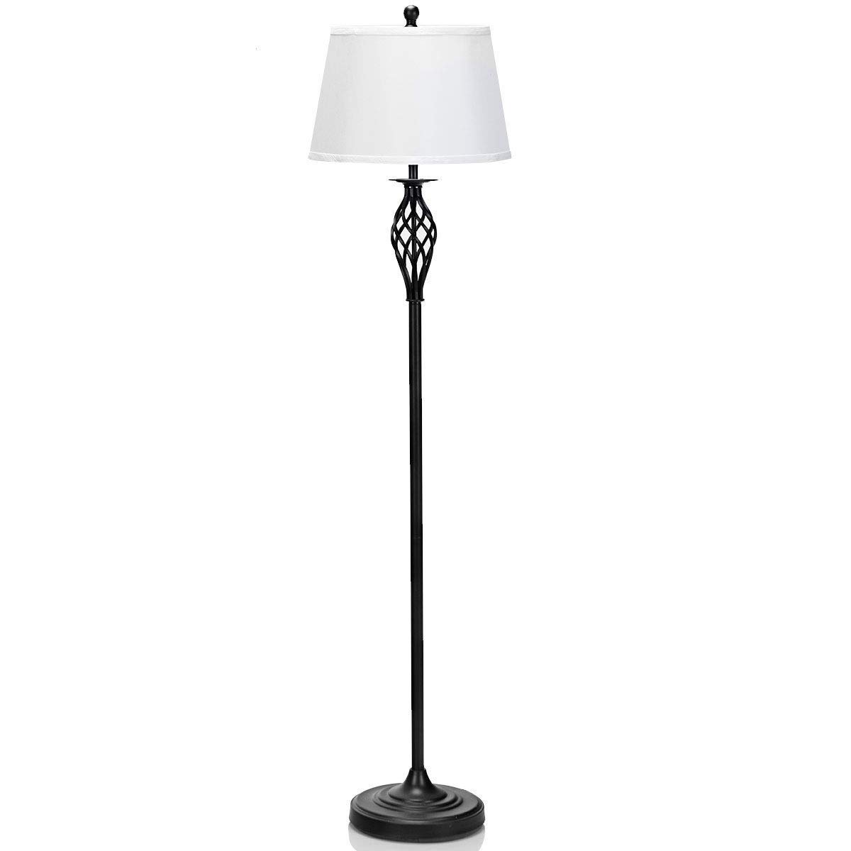 Tangkula 3-Piece Modern Lamp Set - Antique Bronze Floor & Table Lamps with White Fabric Shades for Living Room, Bedroom & Office Lighting | Home Decor & Ambient Lighting Solution