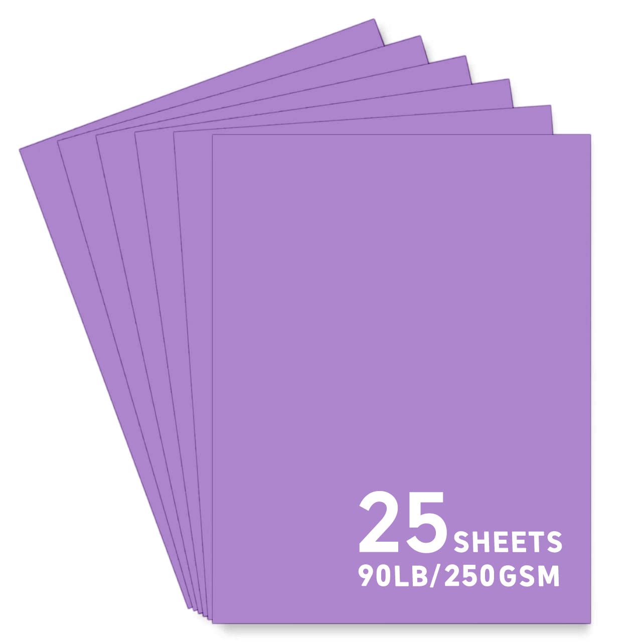 25 Sheets Purple Cardstock Paper 8.5 x 11 Inch - Heavyweight 90 lb/250 GSM Craft Paper for Cricut, Card Making, Scrapbooking - Perfect for DIY Invitations, Greeting Cards, and Home Decor Projects