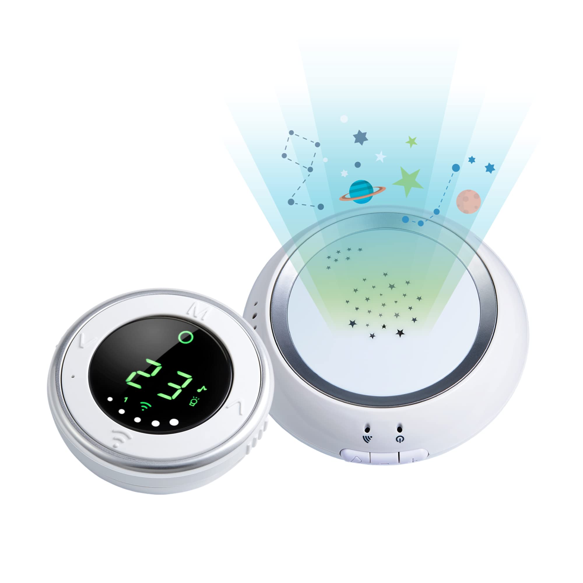 Bebcare Hear Audio Baby Monitor - Ultra-Low Radiation Safe Technology with Breathing Sensor, Night Light & White Noise - 2000ft Range (Includes Sensor Mat) - Perfect for Nursery, Travel & Peace of Mind Parenting