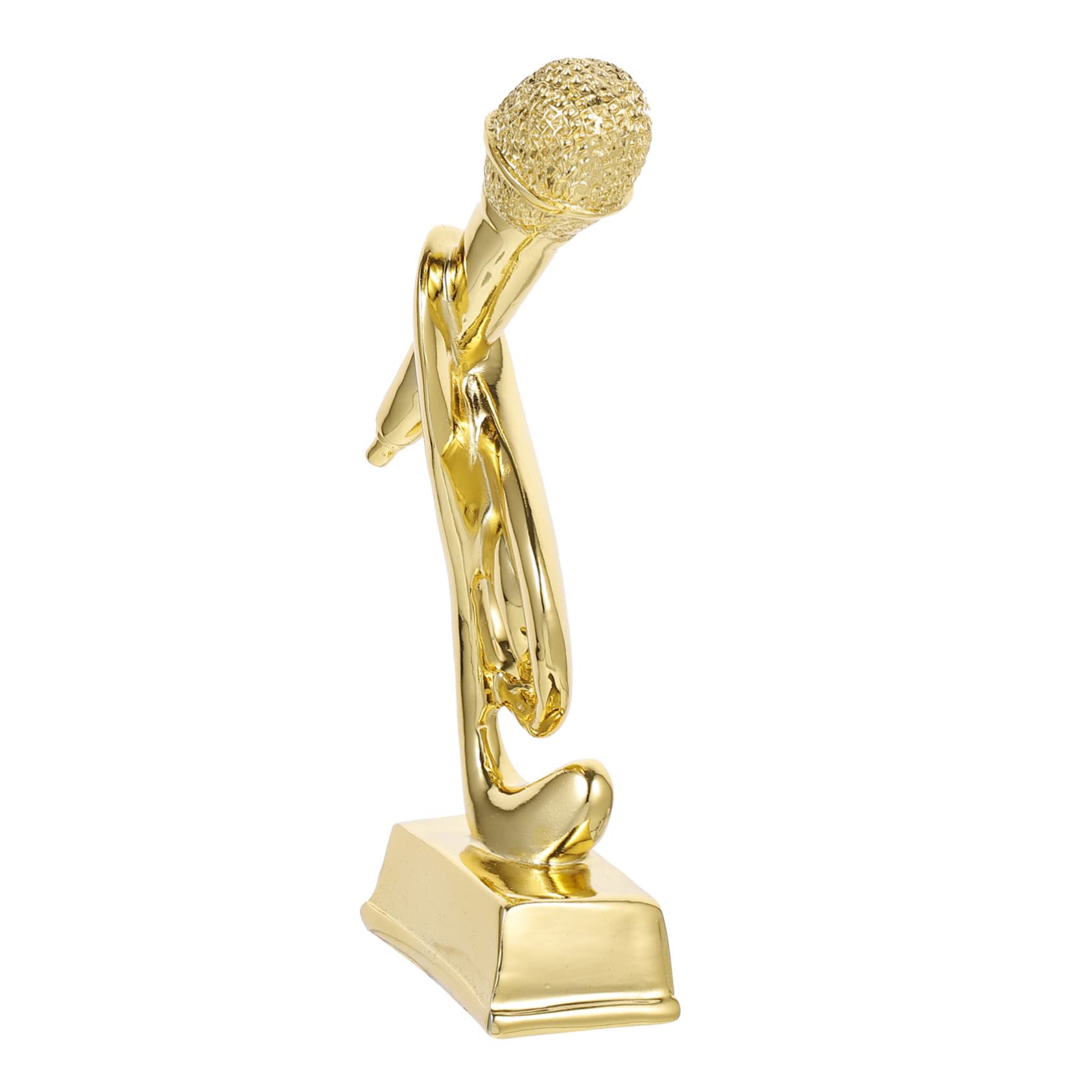 KICHOUSE Musical Trophy, Athletic Award, Tabletop Microphone Trophy, Karaoke Prize - Crystal Mini Microphone Trophy, Gold Border Resin Voice Award for Kids - Perfect for Singing Contests, Sports Events & Gift Giving