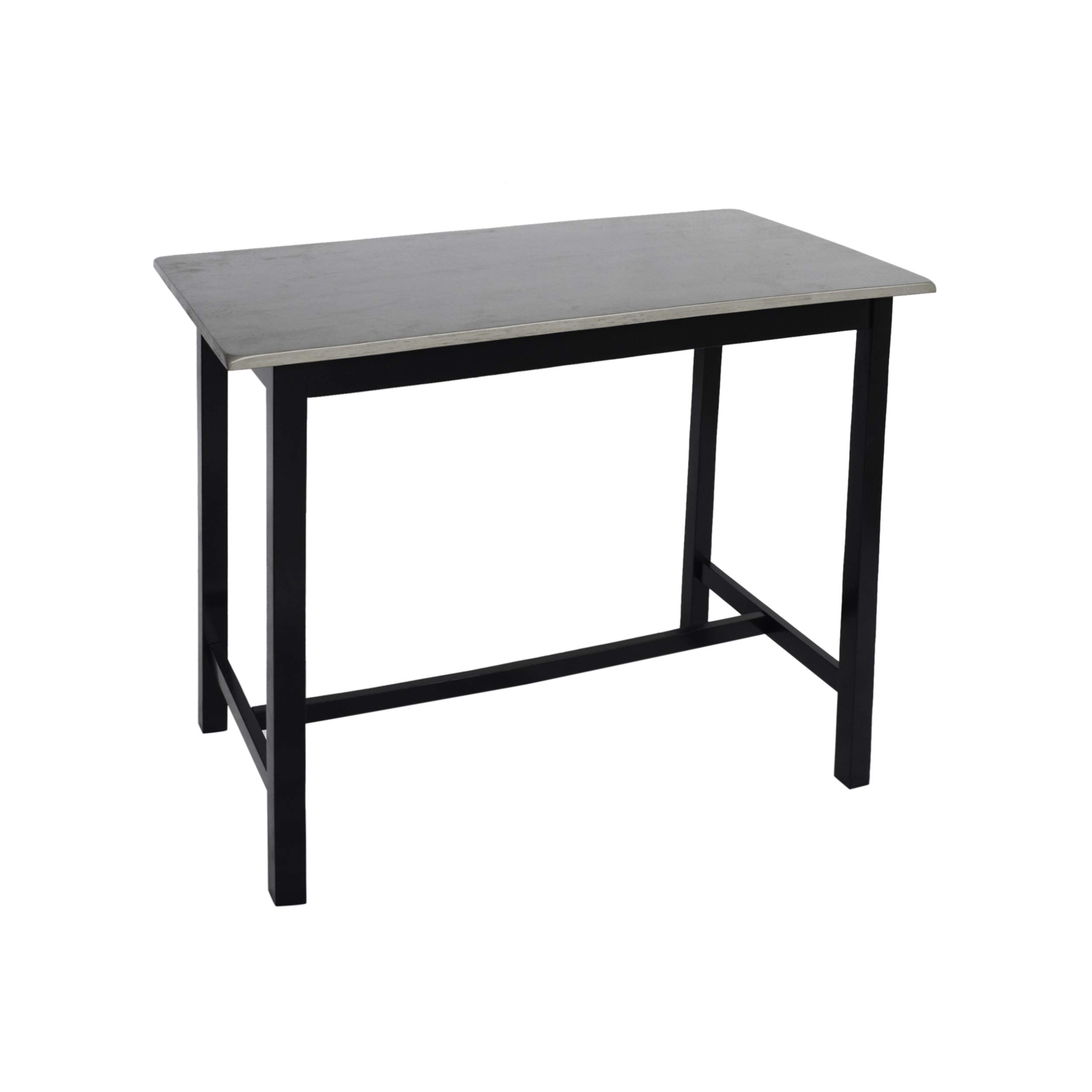 Farmhouse 4-Seater Rubberwood Counter Height Dining Set - Gray & Black - Rustic Kitchen Table & Stools for Small Spaces, Breakfast Nook, or Apartment Dining Area