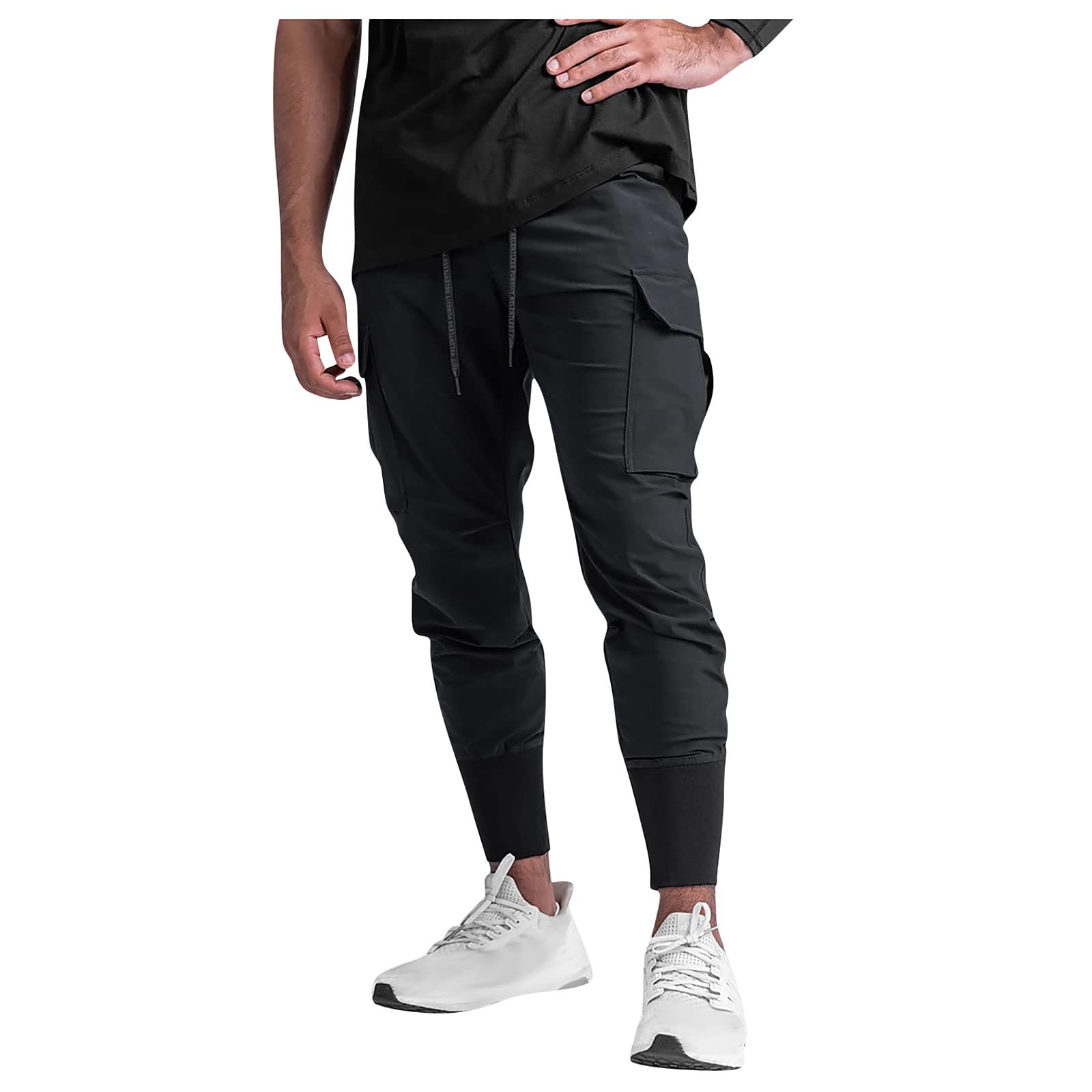 Men's Lightweight Stretch Plaid Tapered Sweatpants with Drawstring Waist - Comfortable Workout, Jogging & Casual Pants for Outdoor Activities & Lounge Wear