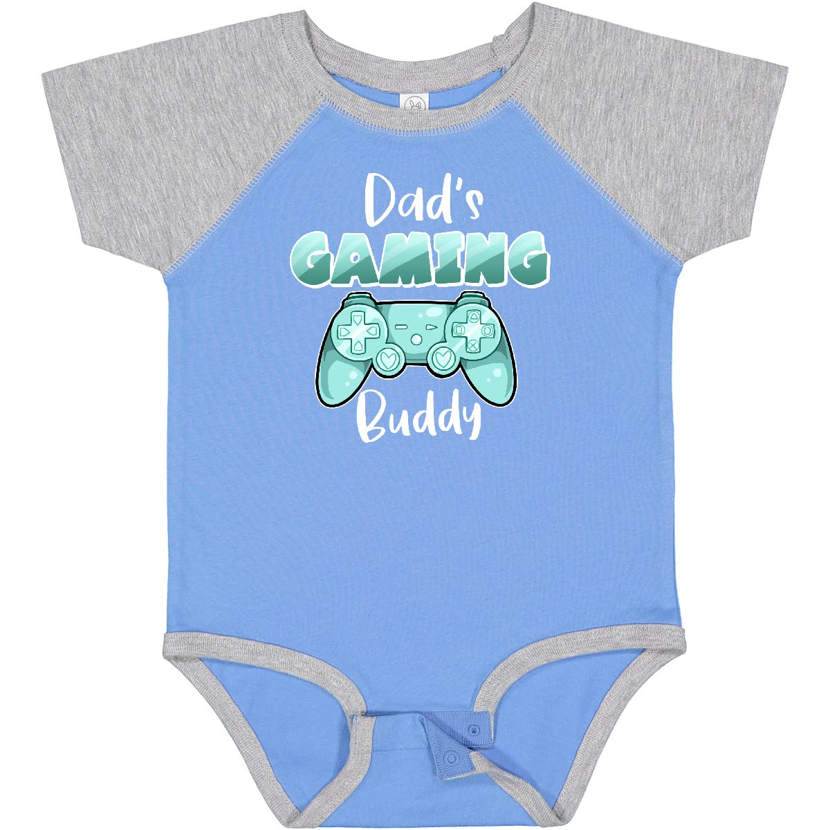 Inktastic Dad's Gaming Buddy - Aqua Controller Baby Bodysuit | Cute Gamer Onesie for Newborns & Infants | Perfect Gift for Gaming Dads & Baby Showers | Soft Cotton Unisex Romper for Playtime & Family Photos