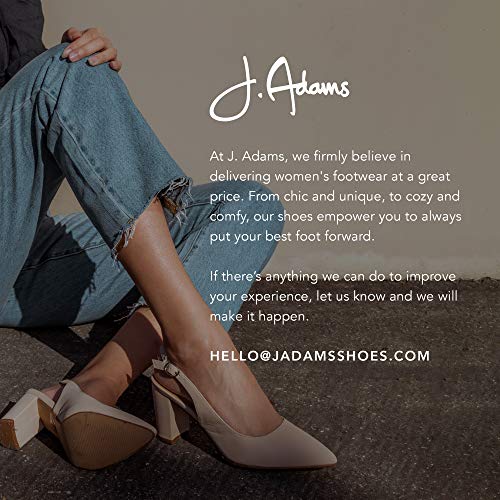 J.Adams Women's Round Toe Chunky High Heel Mary Jane Pumps - Comfortable Dress Shoes for Work, Party & Special Occasions