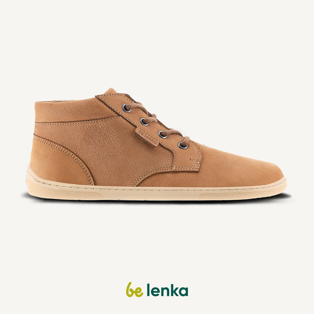 Barefoot Shoes for Men & Women | Be Lenka Synergy in Cognac & Beige | Minimalist Comfort for Running, Hiking & Everyday Wear
