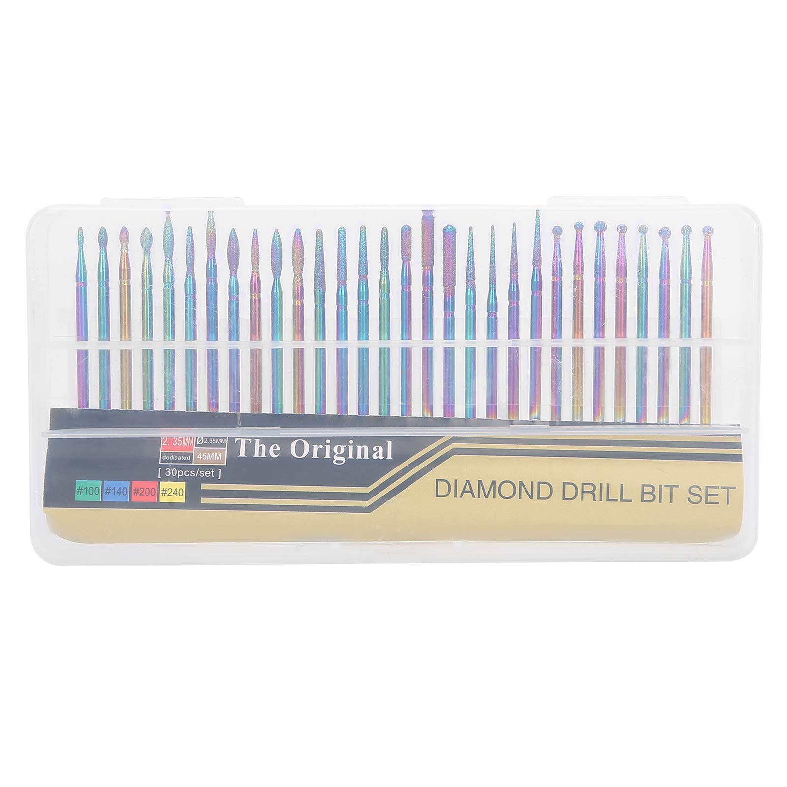 Professional 30Pcs Nail Drill Bits Set for Acrylic & Gel Nails Removal - Manicure Pedicure Tools Kit with Cuticle Care Attachments | Perfect for Salon, Home Nail Care & DIY Nail Art