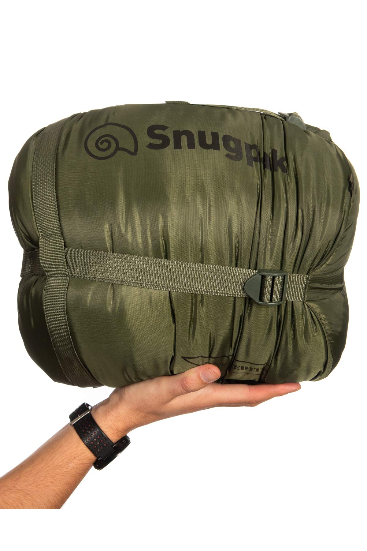 Snugpak Basecamp Ops Sleeper Expedition Sleeping Bag - Insulated Olive Green with Compression Stuff Sack | Lightweight & Water-Resistant for Camping, Hiking & Outdoor Adventures