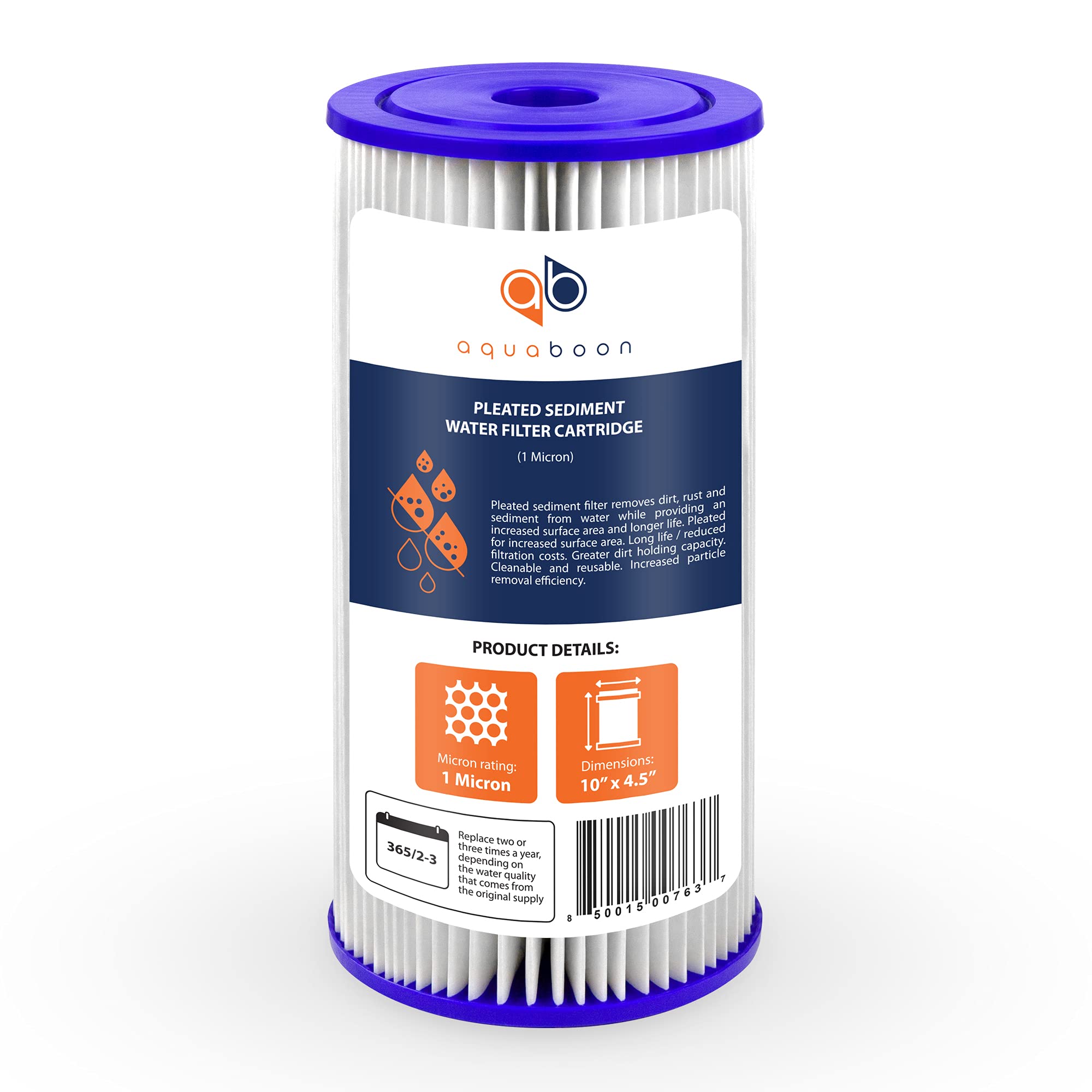 Aquaboon 1 Micron Pleated Sediment Water Filter Replacement (20-Pack) – Compatible with Well Filters FXHSC & R50-BBSA, 10