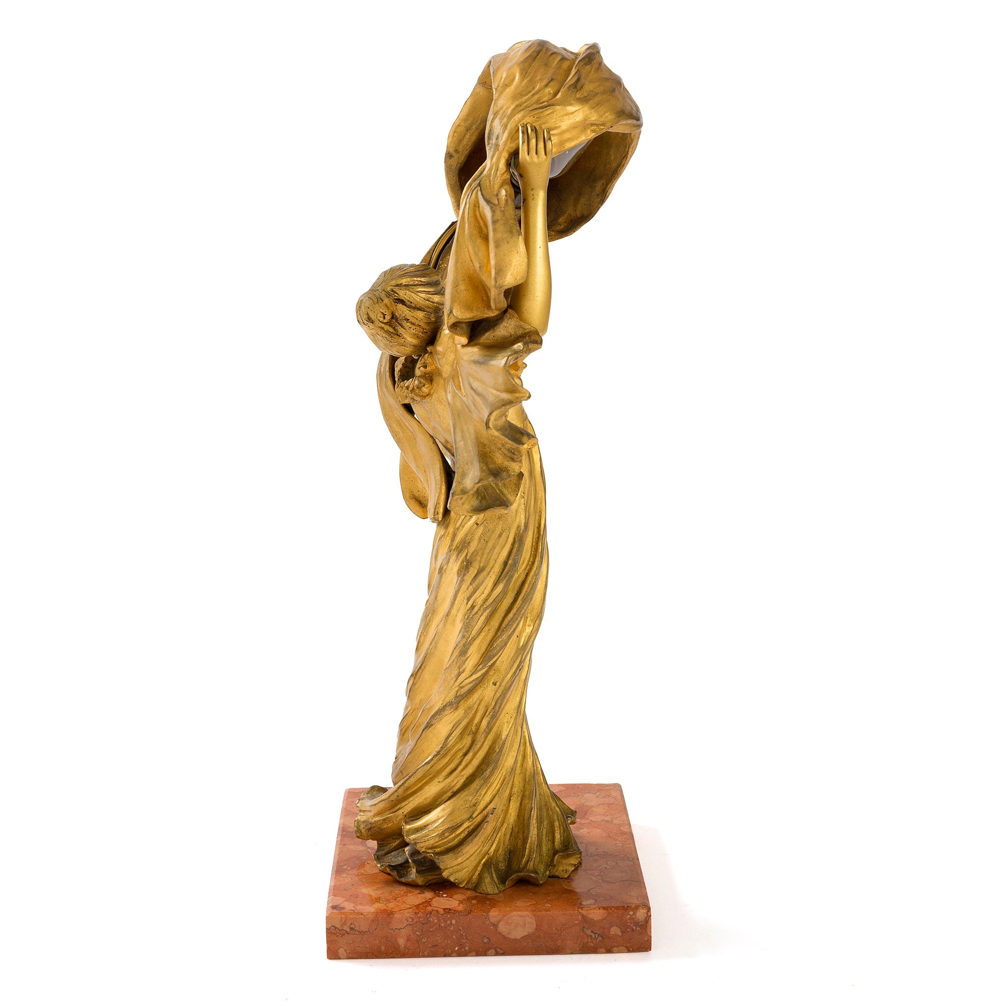 Ernest Wante Loie Fuller Gilt Bronze Sculpture - Antique Art Deco Dancing Figure Statue - Perfect for Home Decor, Office Display & Art Collection
