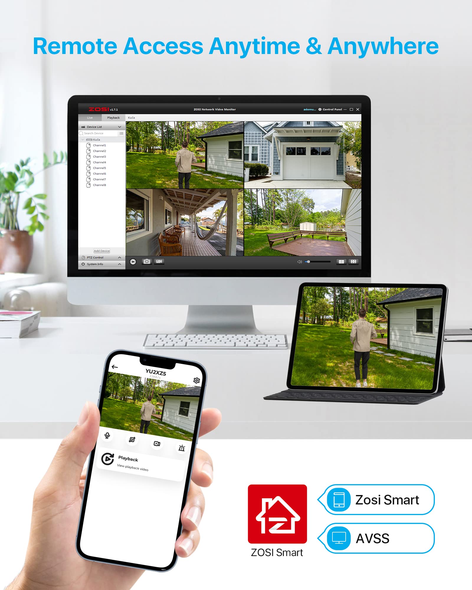 ZOSI 16CH 4K PoE Security Camera System with 4TB HDD - 10pcs 5MP Outdoor/Indoor IP Cameras, H.265+ 16CH 8MP NVR, 120ft Night Vision, Remote Access, 24/7 Recording - Ideal for Home Security, Business Surveillance & Property Monitoring