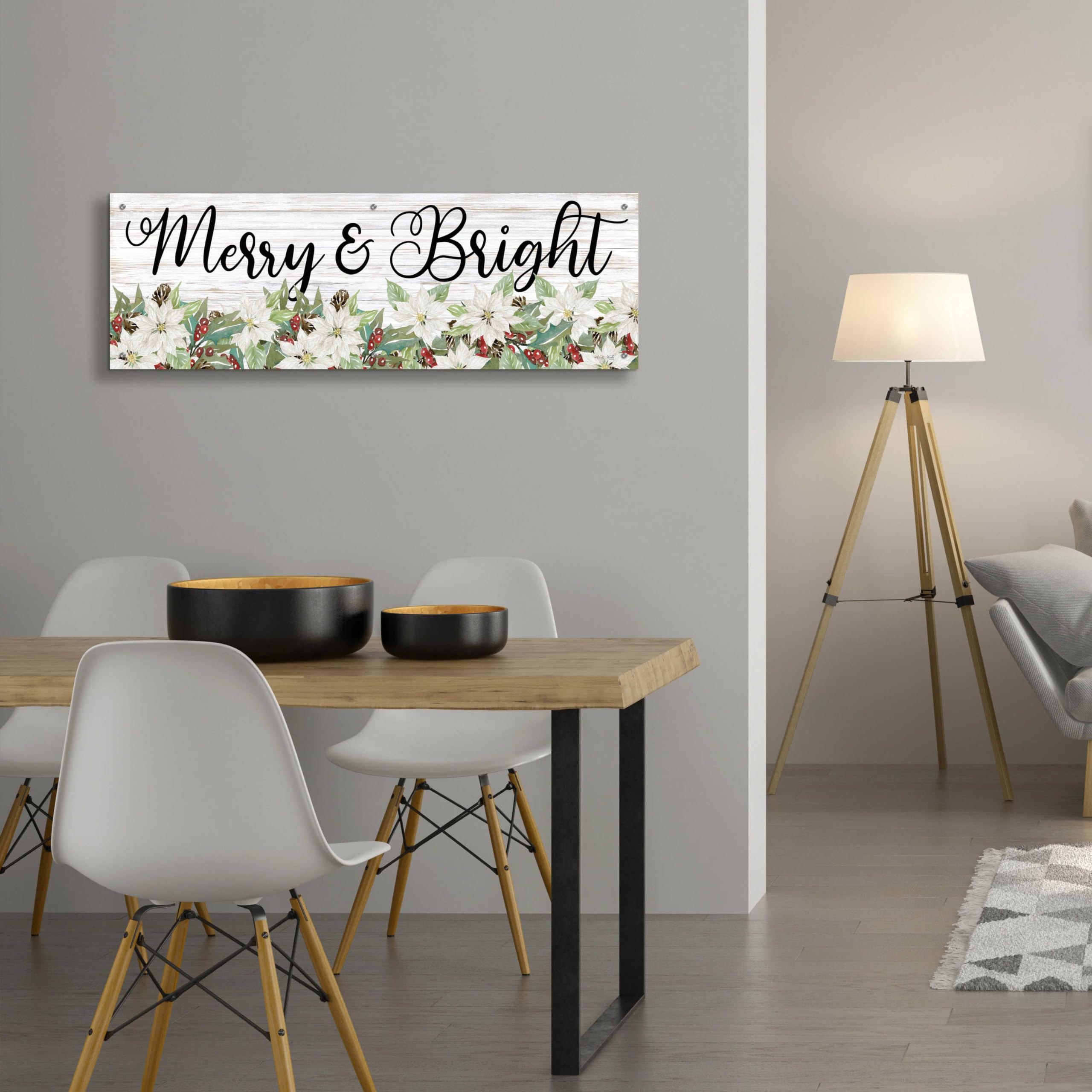 Epic Art 'Merry & Bright' by Cindy Jacobs - 48x16 Inch Acrylic Glass Wall Decor - Perfect for Living Room, Bedroom & Office Decoration