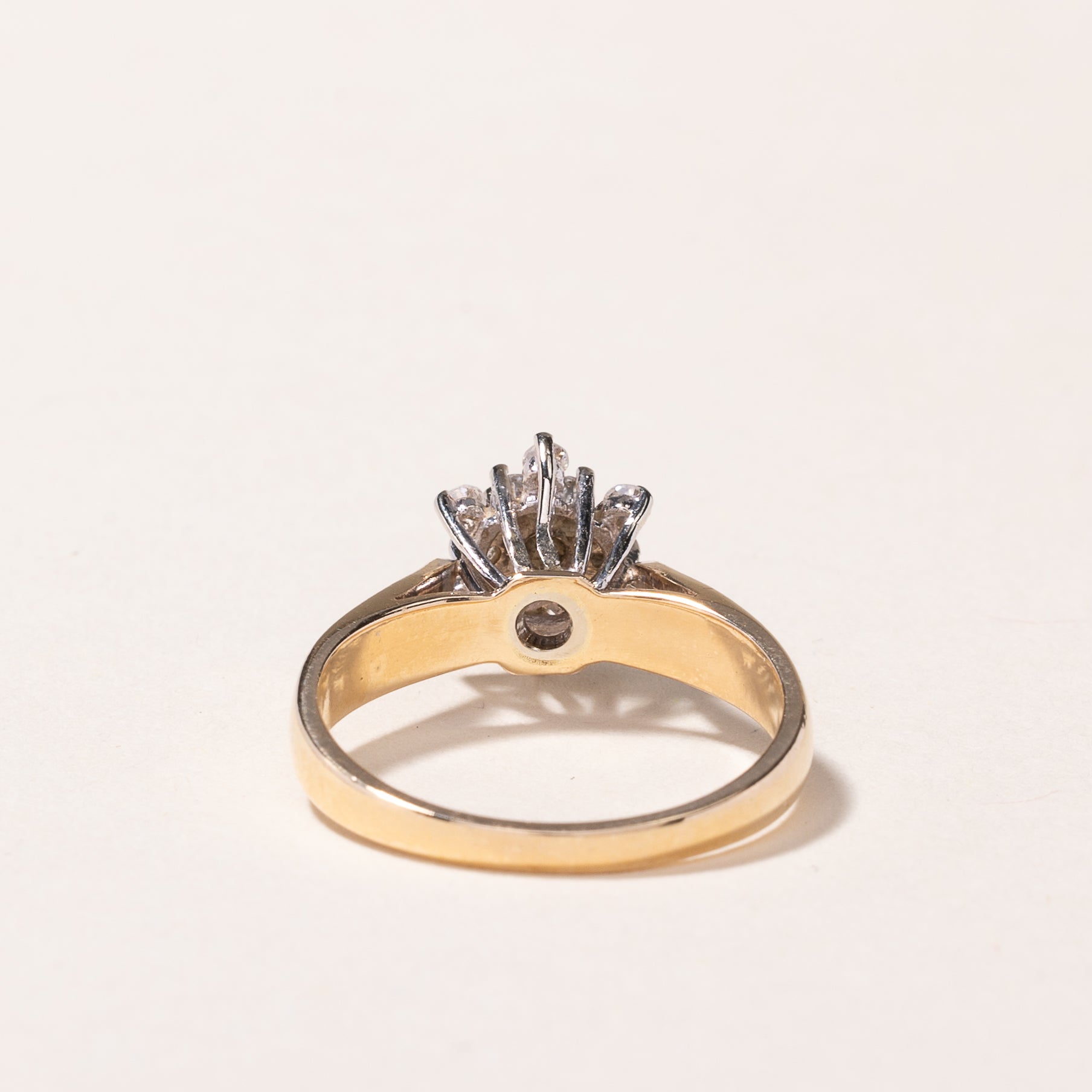 14K Yellow Gold Cluster Diamond Ring - 0.39 Carat Total Weight (CTW) - Size 4.75 - Elegant Wedding Band, Anniversary Gift for Her, Everyday Luxury Jewelry