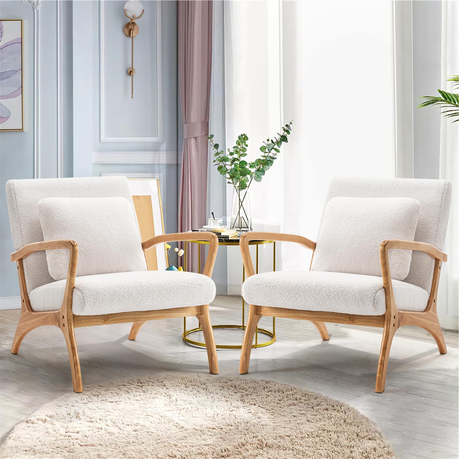 Mid-Century Modern Accent Chair with Cushion - 28.3