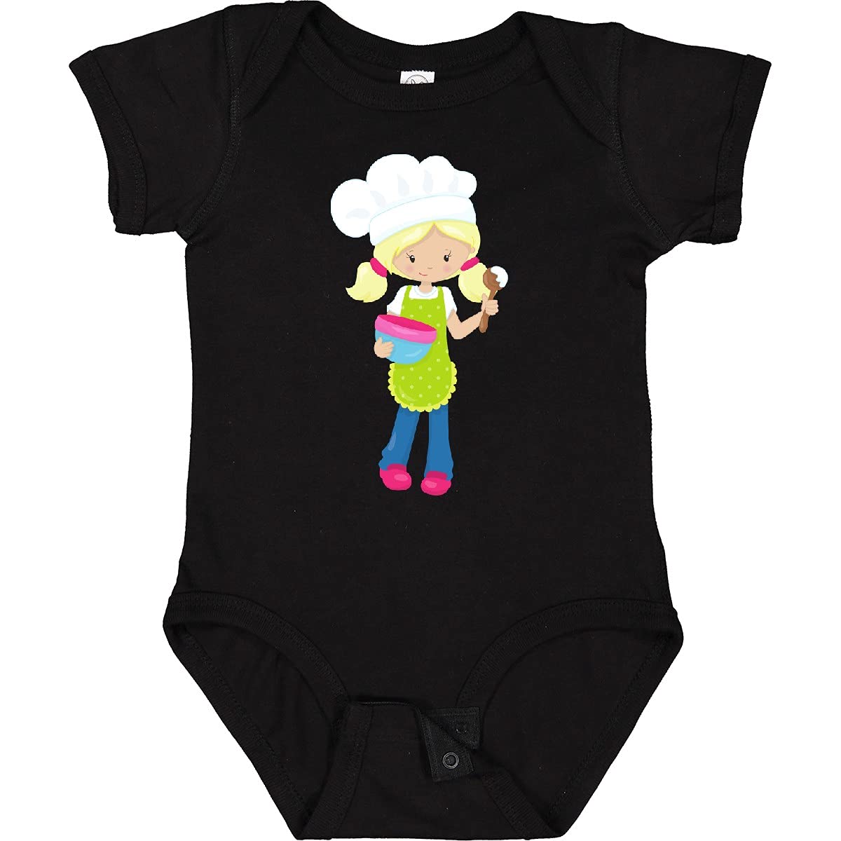 Inktastic Cute Blonde Hair Baby Baker Bodysuit - Adorable Baking-Themed Outfit for Infants & Toddlers - Perfect for Baking Parties, Photo Shoots & Everyday Wear