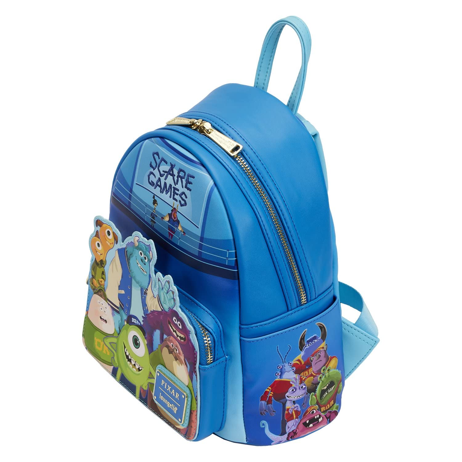 Loungefly Monsters University Scare Games Scene Mini Backpack - Disney Pixar Official Licensed Collectible for College Students & Fans - Perfect for School, Travel, and Comic Con Events