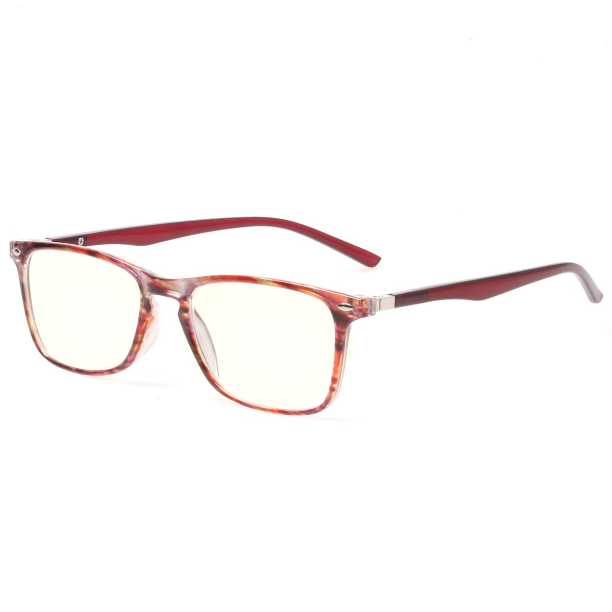 Blue Light Blocking Reading Glasses for Men & Women - JOSCHOO Computer Glasses with Anti-Glare (Red Stripe, +0.75 Magnification) - Reduce Eye Strain for Office Work & Screen Time