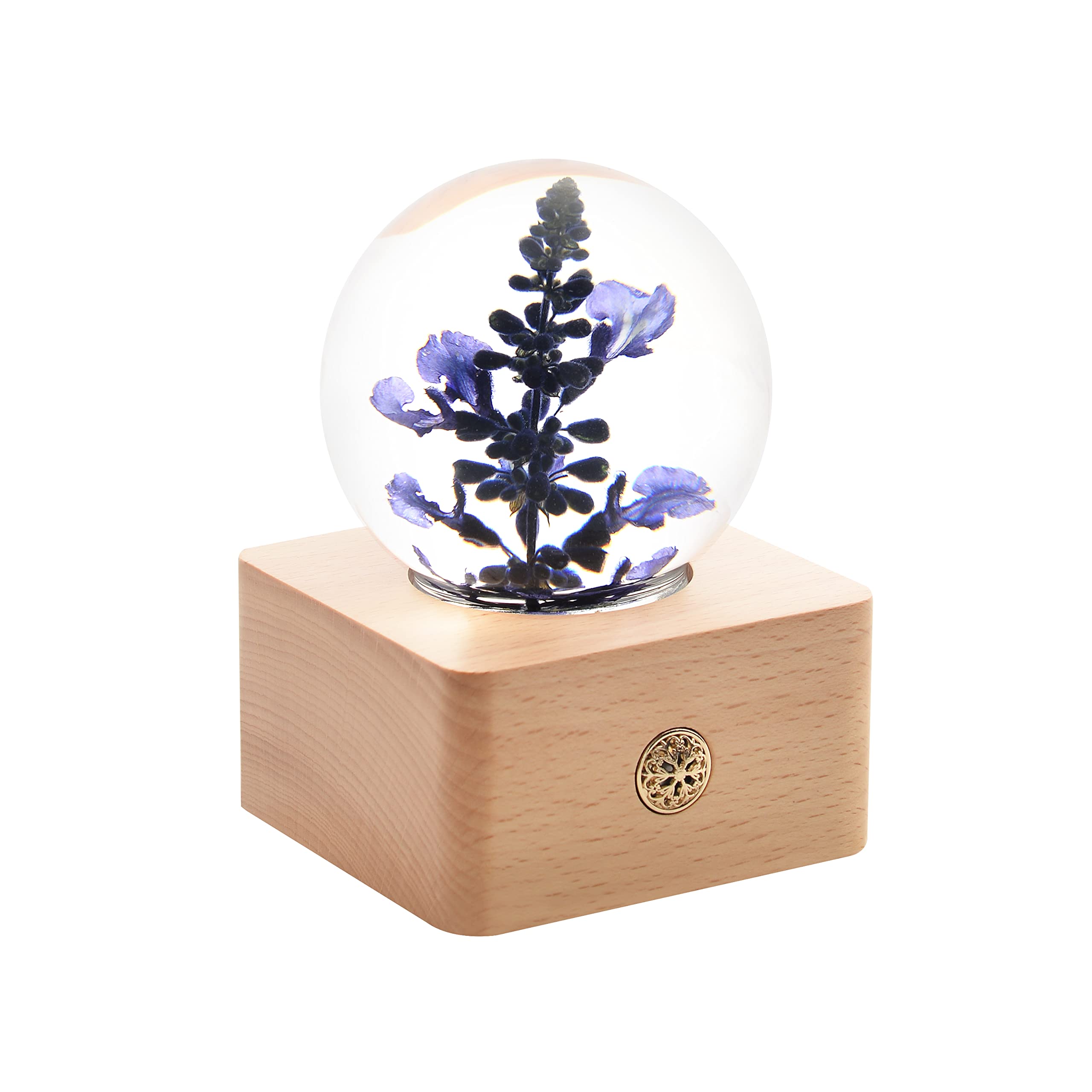 Forever Lavender Flowers in 3D Crystal Ball - Elegant Gift for Women, Girlfriend, Wife, Mom | Birthday, Anniversary, Wedding Present | Home Decor for Living Room, Bedroom, Office