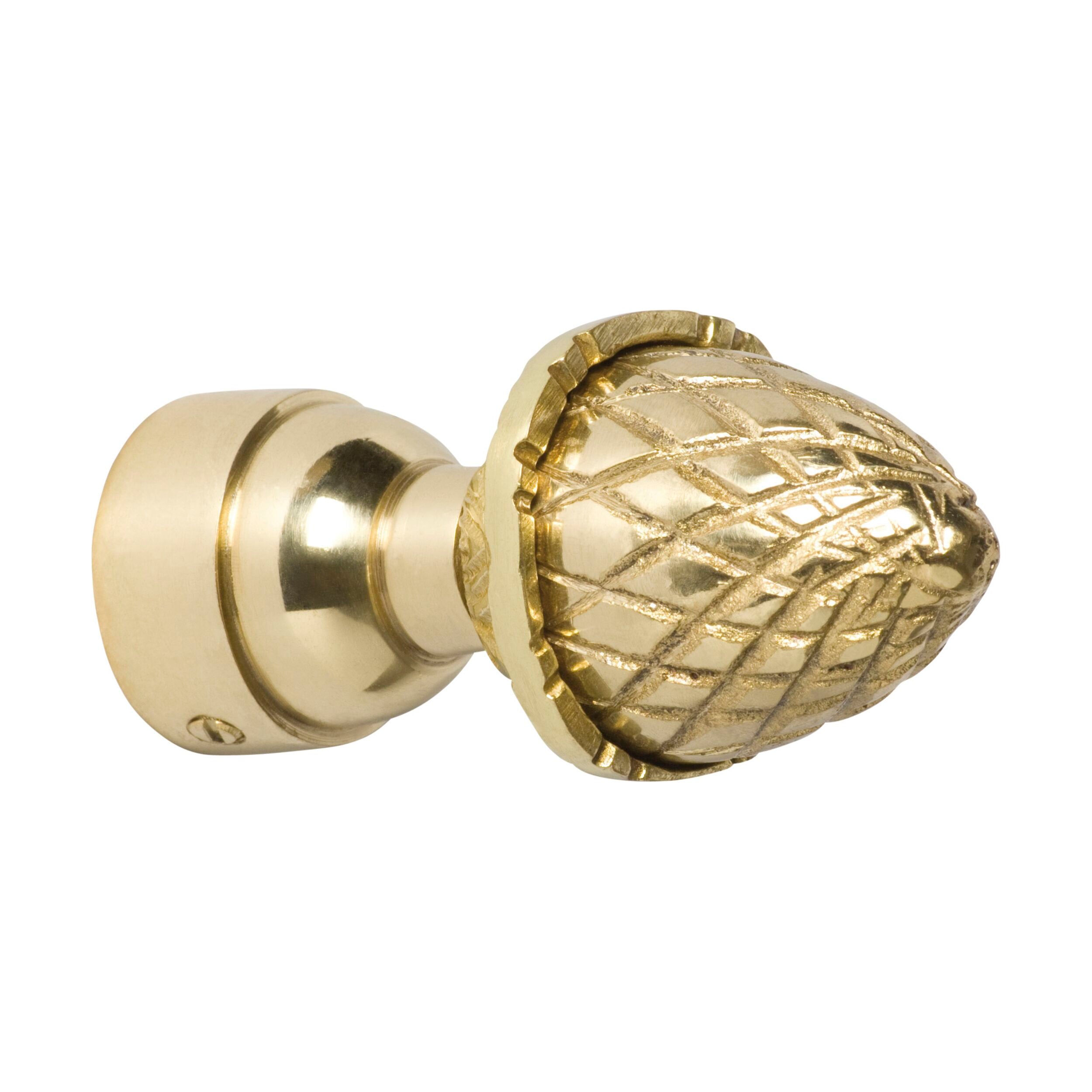 4612 Acorn Curtain Finial - Polished Brass, 19mm ID - Elegant Window Hardware for Drapes & Valances