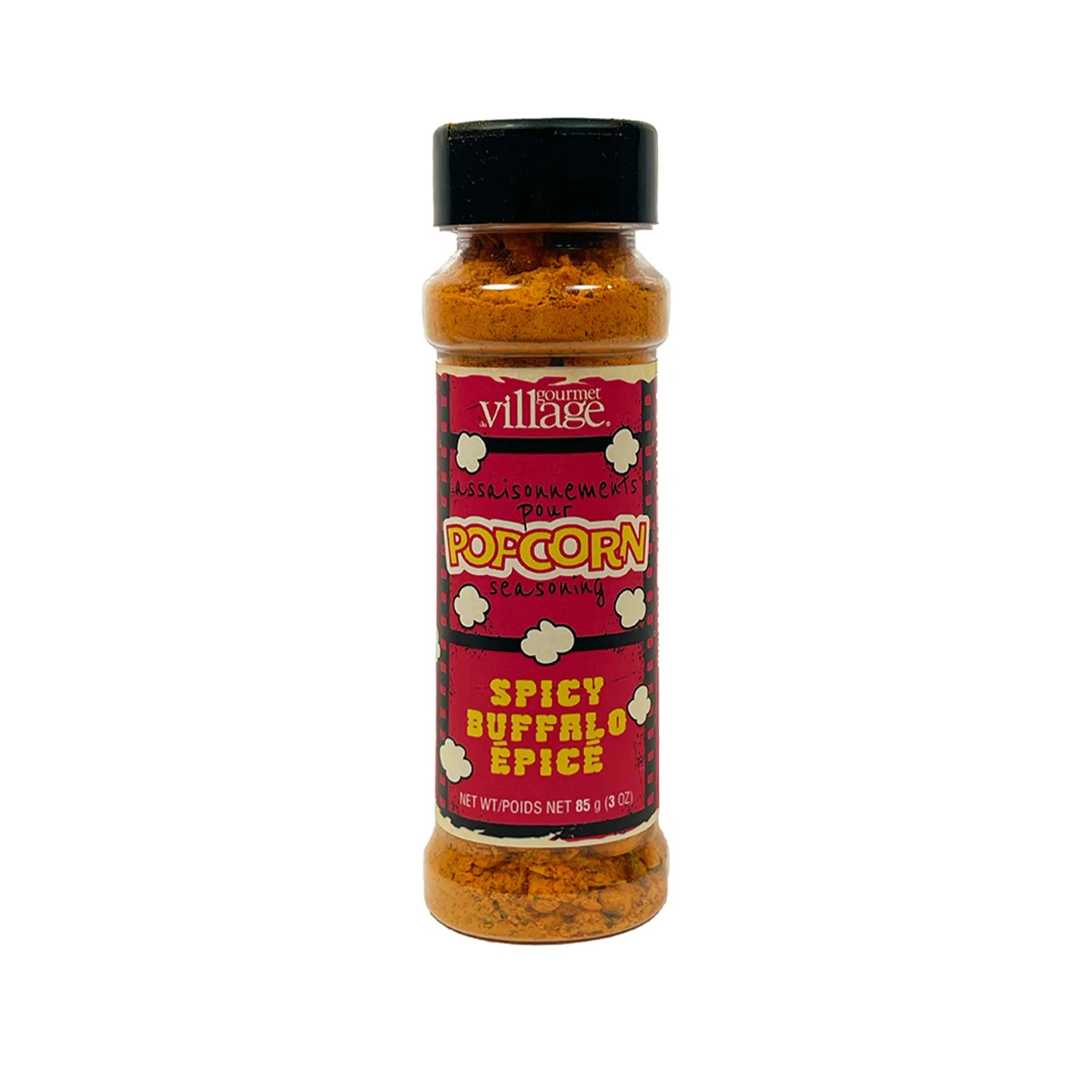 Gourmet Du Village Spicy Buffalo Popcorn Seasoning - Hot & Tangy Flavor for Movie Nights, Game Days & Snack Time