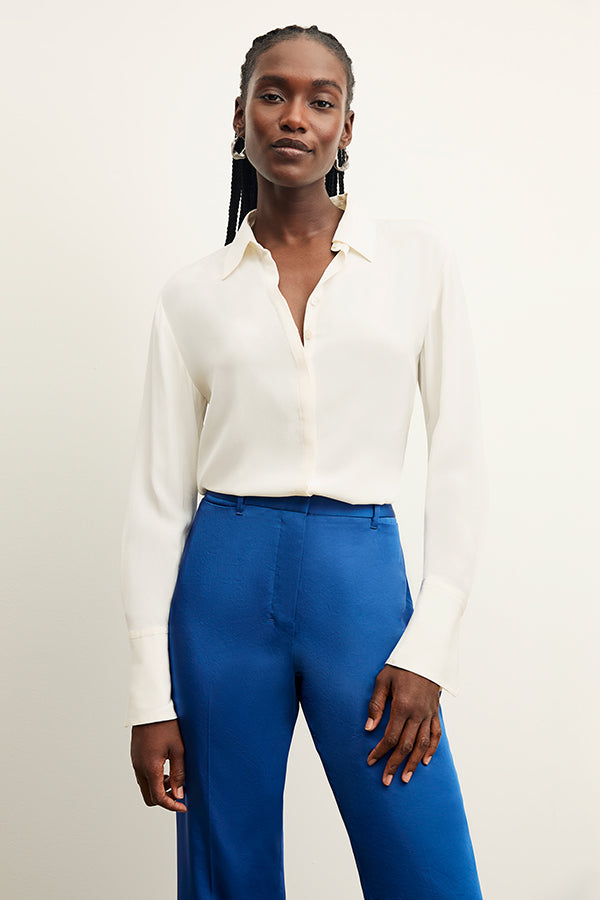 Smith Pant - Everyday Satin Pants for Women in Sapphire Blue | Comfortable Lounge & Sleepwear | Perfect for Yoga, Relaxing at Home & Travel