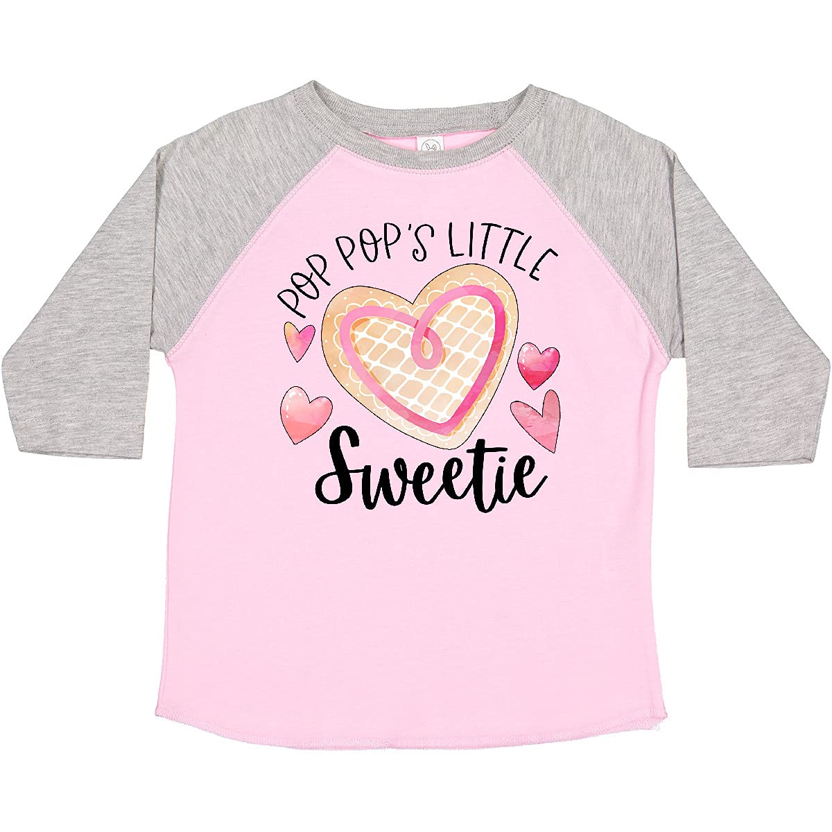 Pop Pop's Little Sweetie Pink Heart Cookie Toddler T-Shirt | Cute Grandfather-Grandchild Matching Outfit | Perfect for Family Photos, Birthday Gifts & Holiday Celebrations