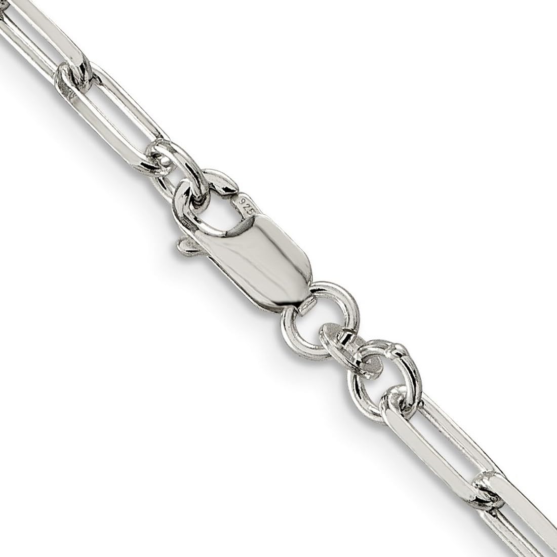925 Sterling Silver 4.25mm Fancy Link Chain Necklace for Women & Men - Polished Lobster Claw Clasp Jewelry - Perfect for Layering, Gifts & Everyday Wear