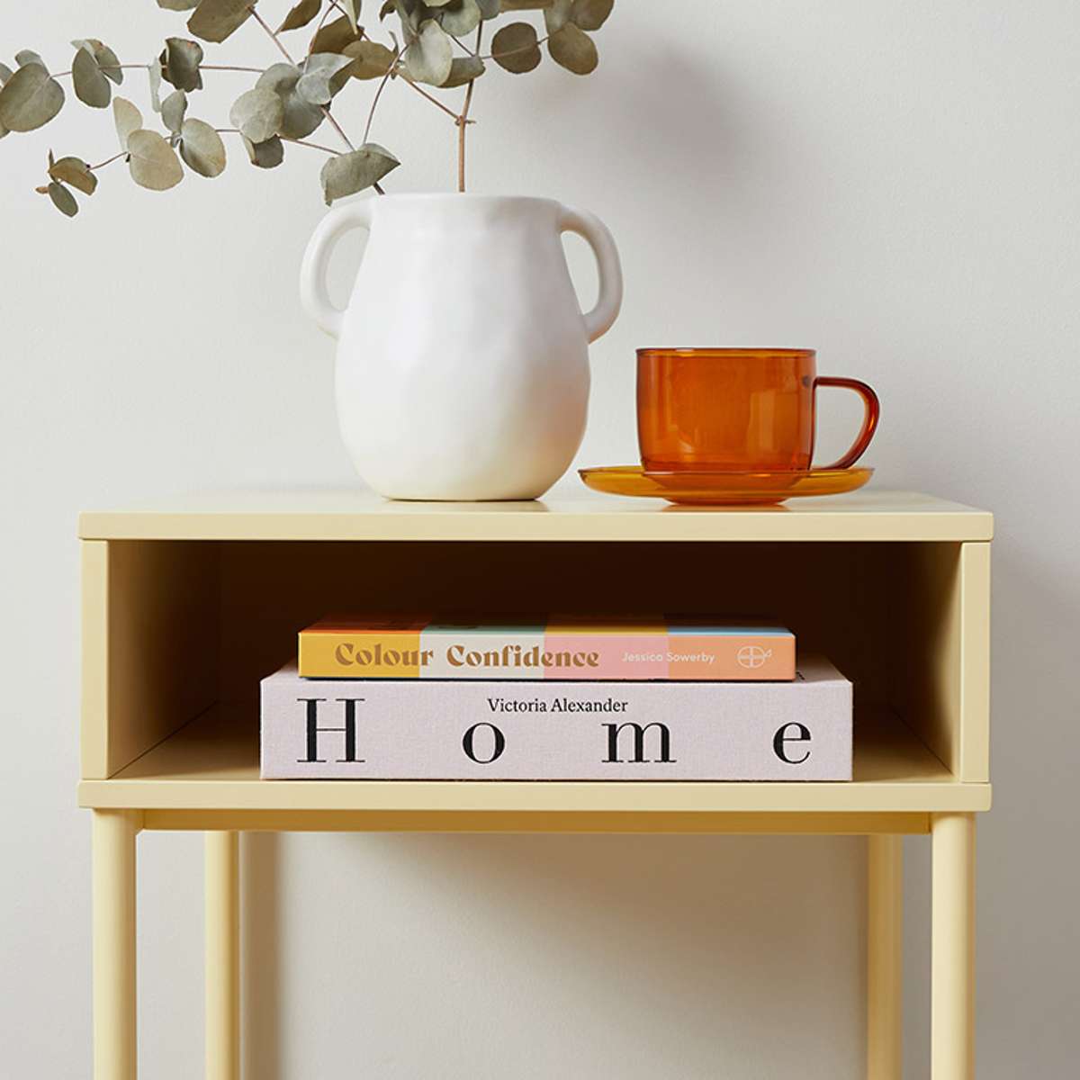 Jude Bedside Table - Butter Yellow Nightstand with Drawer for Bedroom, Living Room & Office - Compact & Stylish End Table for Small Spaces