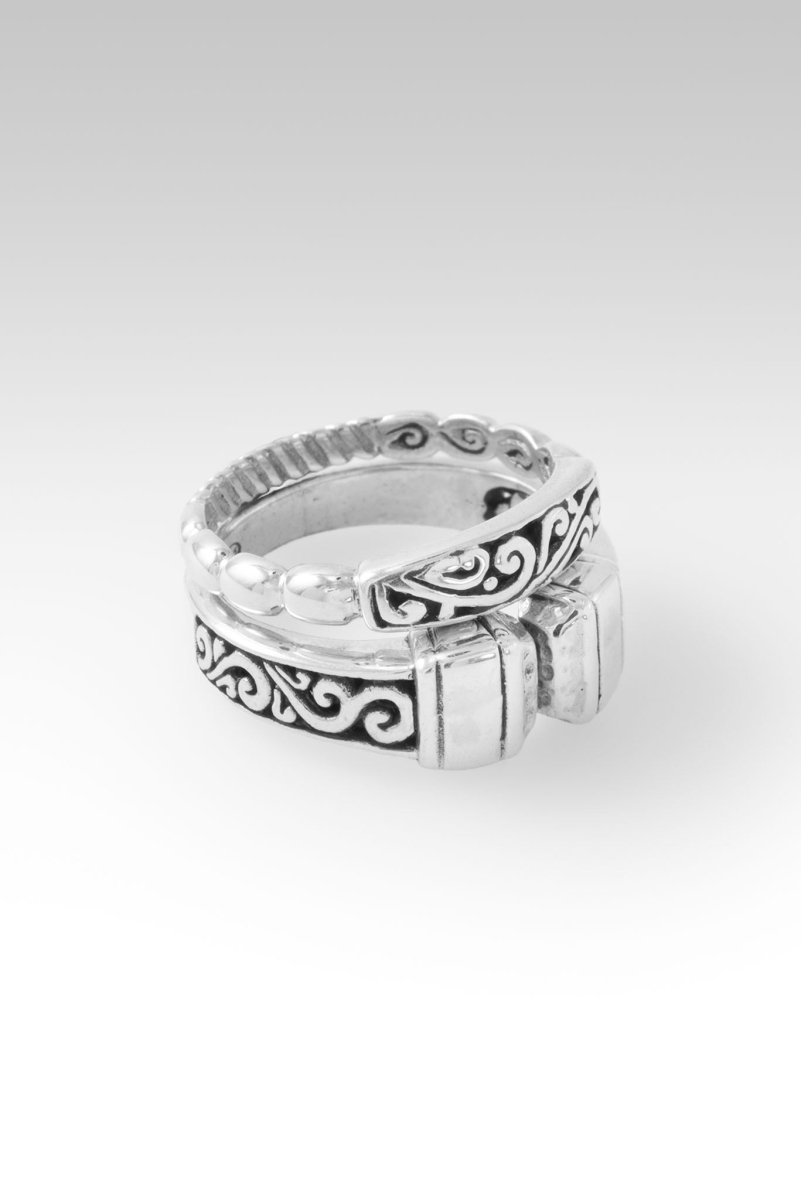 Sing Praise Ring Set of 2 - Tree of Life Design Stainless Steel Stackable Rings for Women, Perfect for Daily Wear, Gift Giving & Spiritual Jewelry Collection