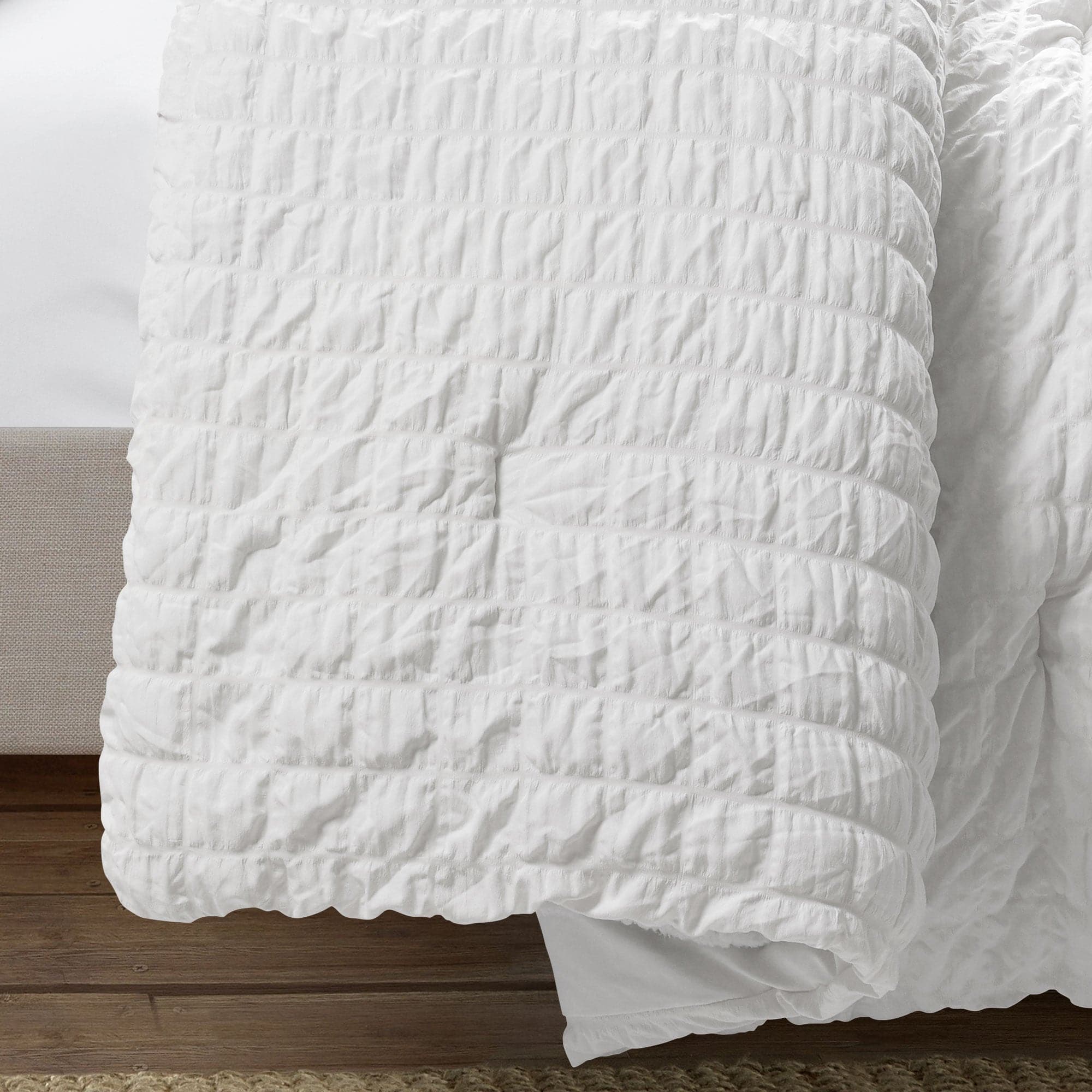 Luxury Crinkle Textured Dobby Comforter Set - Queen Size Bedding with Pillow Shams - Soft & Breathable for All Seasons - Perfect for Master Bedroom, Guest Room & Cozy Home Decor