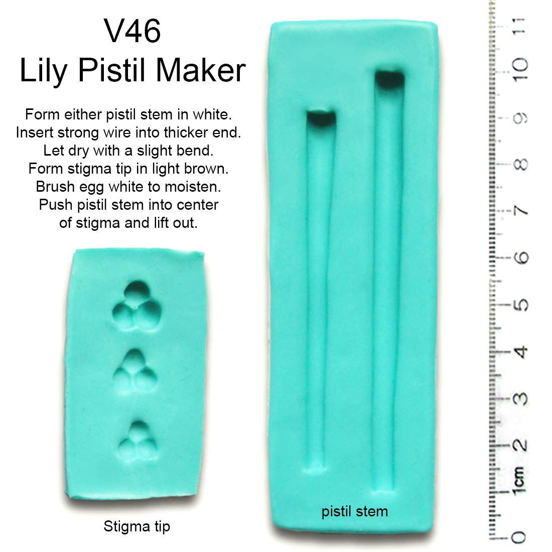 Premium Lily Pistil Maker Set of 2 - Floral Craft Tools for Cake Decorating & Sugar Flower Making by WSA - Perfect for Wedding Cakes, Cupcake Toppers & DIY Floral Arrangements