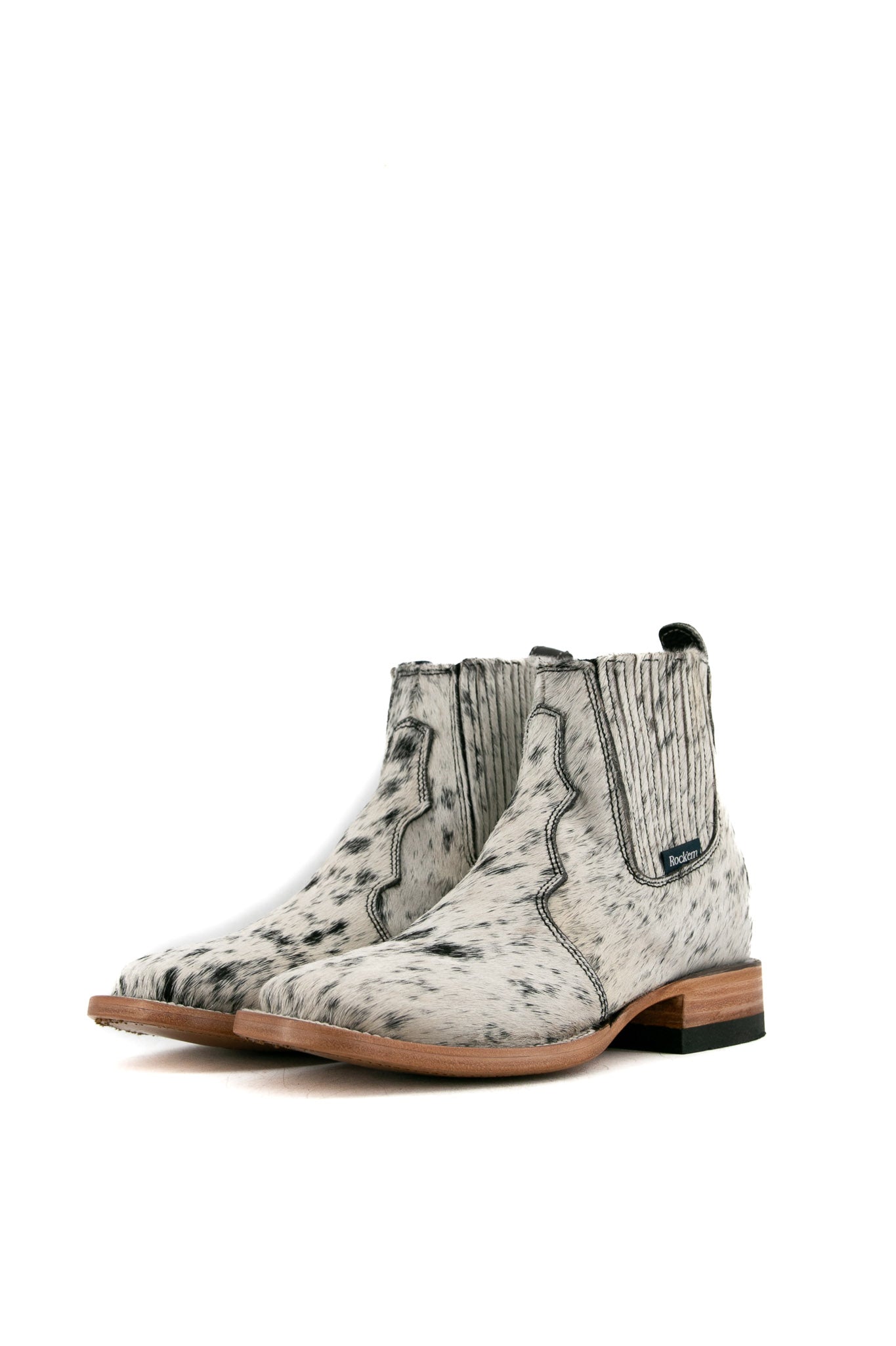 Women's Cowhide Square Toe Ankle Boots - Size 5, Comfortable & Stylish Western Booties for Fall/Winter - Perfect for Casual Outfits, Date Nights & Office Wear