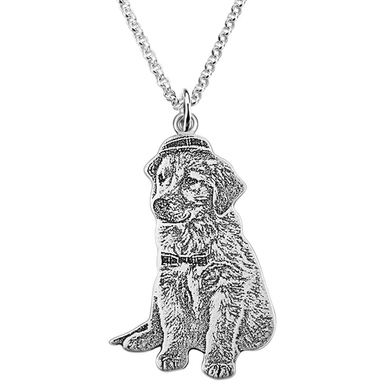 Custom Pet Cat Memorial Necklace - Personalized Engraved Cat Portrait Pendant - Perfect for Pet Loss Remembrance & Sympathy Gifts for Cat Lovers