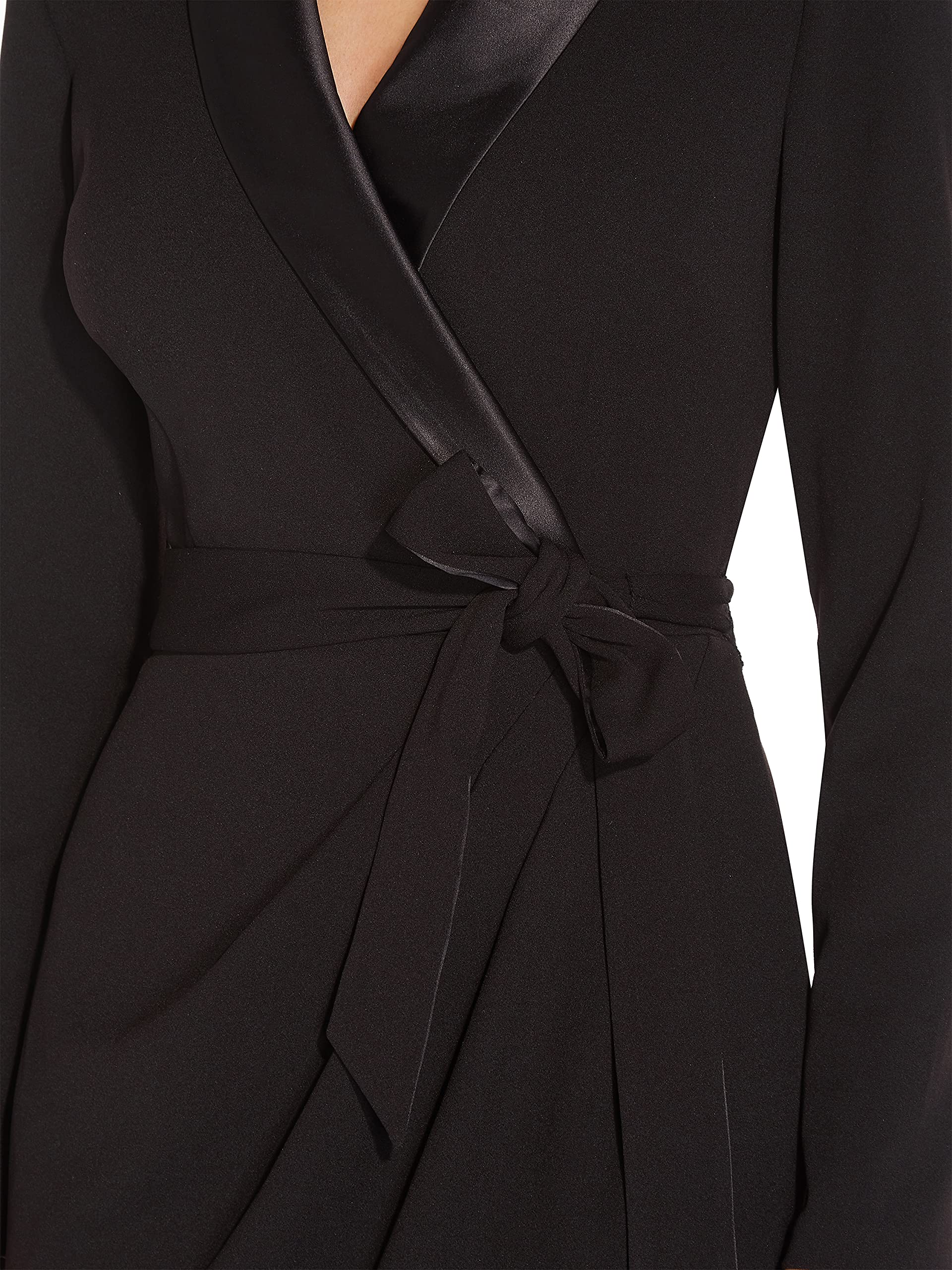 Adrianna Papell Women's Knit Crepe Tuxedo Wrap Dress - Elegant Formal Wear for Weddings, Parties & Evening Events