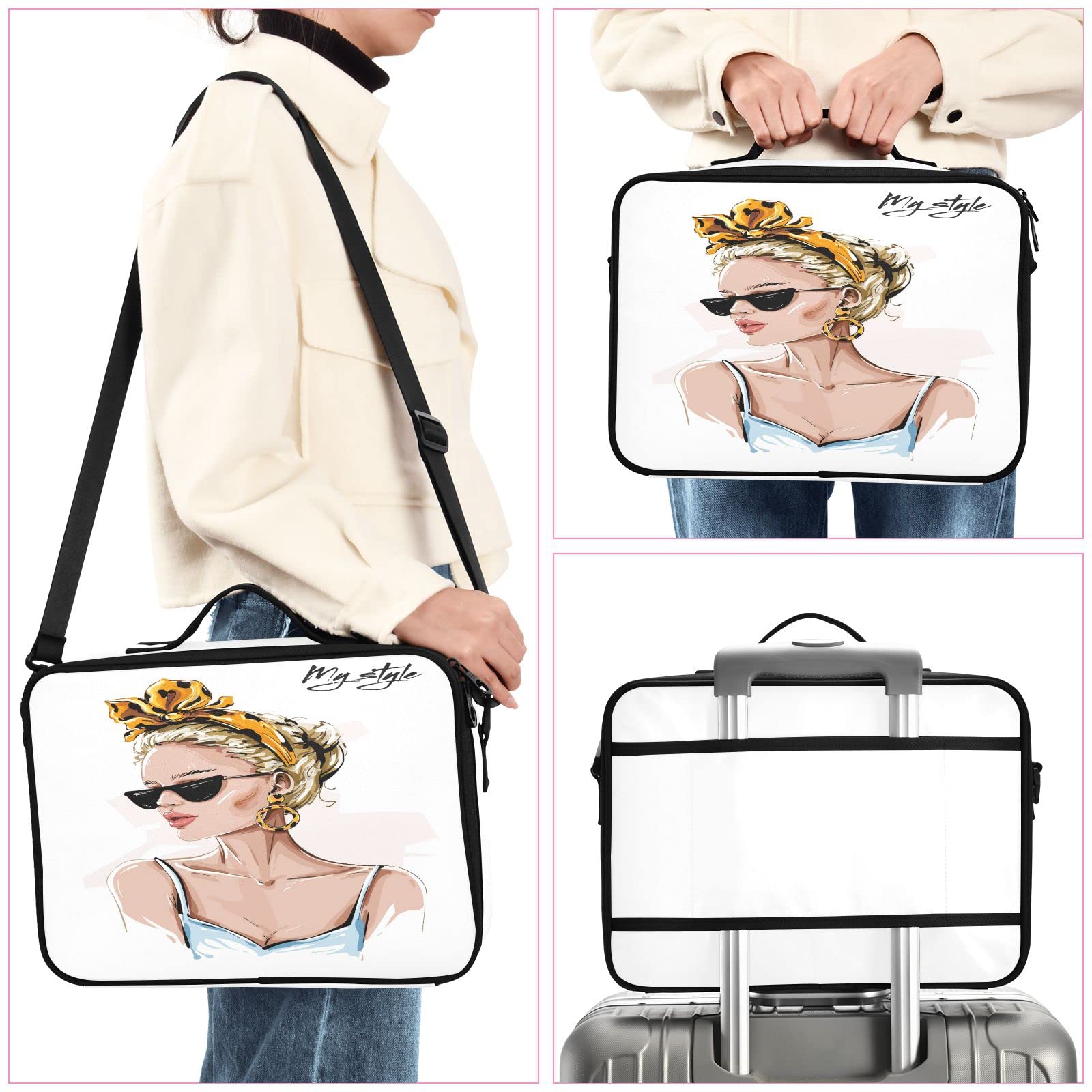 Moyyo Professional Travel Makeup Bag for Women & Girls - Portable Cosmetic Organizer Case with Storage Compartments - Perfect for Travel, Salon, Makeup Artists & Daily Use