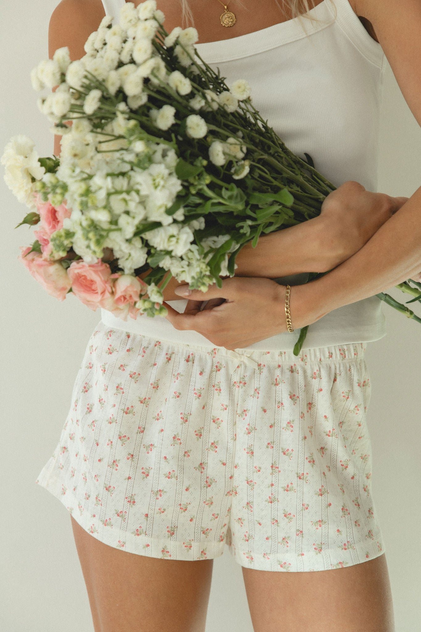 Stylish Rose Knit Floral Shorts for Women - Comfortable Summer Casual Wear - Perfect for Beach, Vacation, and Everyday Outfits